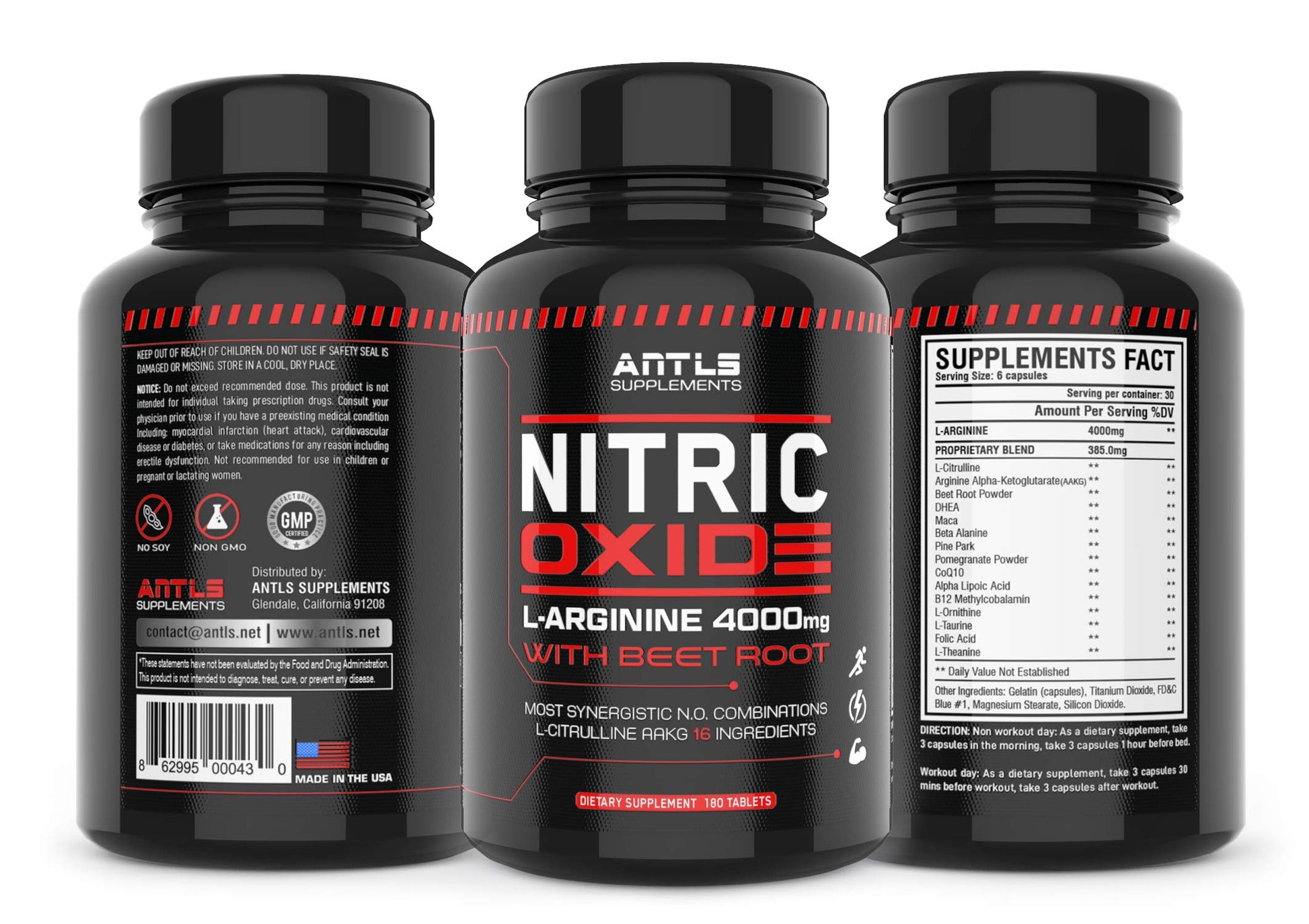 Nitric Oxide Supplement Booster Complex L Arginine 4000mg,L Citrulline, AAKG,Beet Root ANTLS Supplements Au supplements