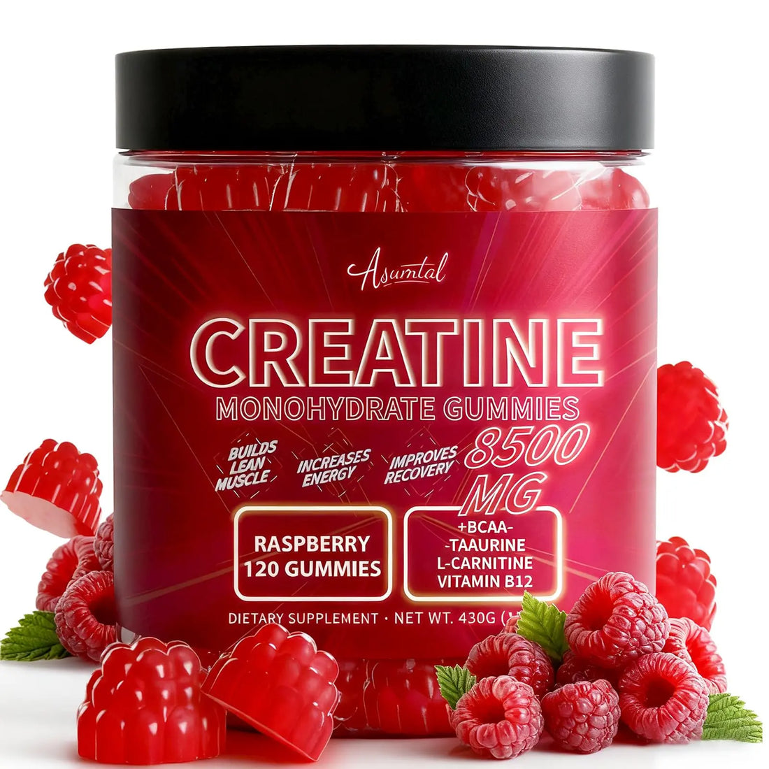 Asumtal Creatine Monohydrate Gummies for Men & Women, Creatine Monohydrate Supplement for Muscle Growth, Strength & Energy Support Asumtal uk supplements