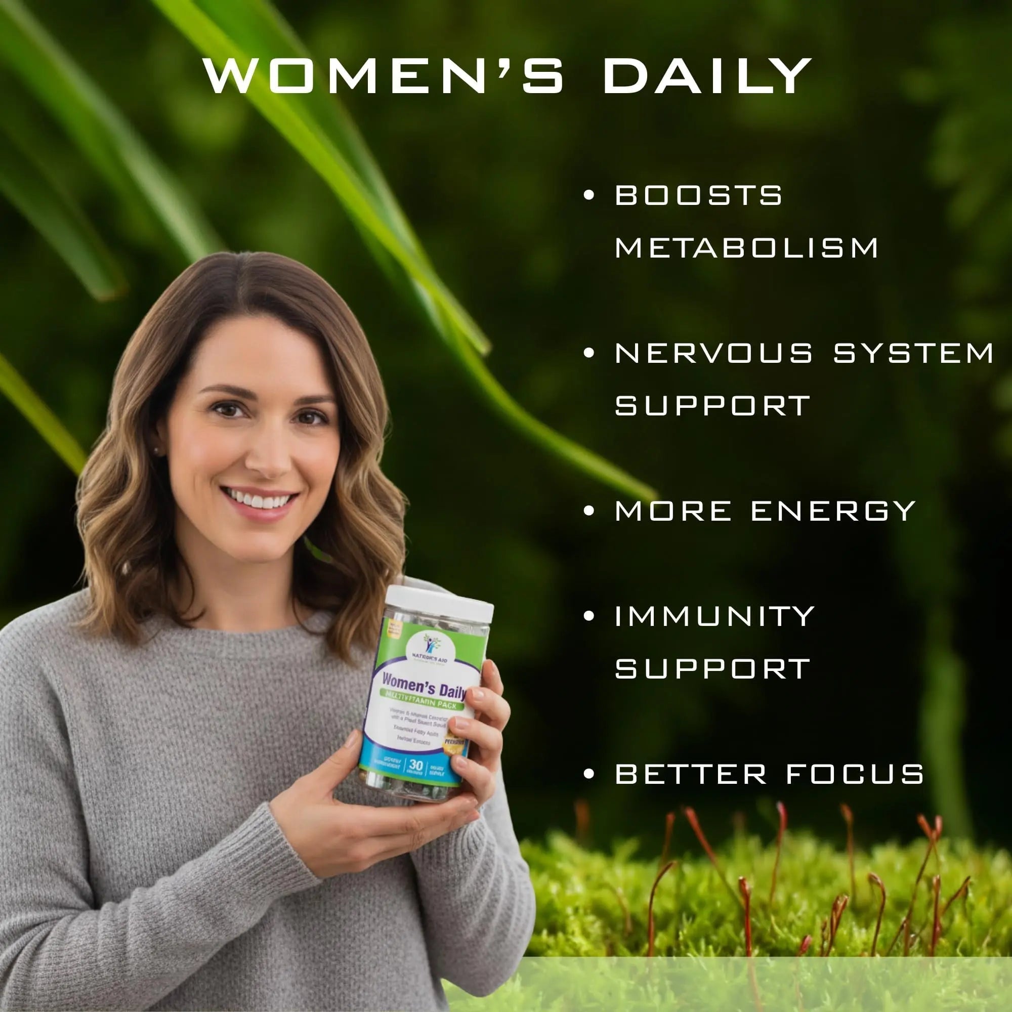 Nature’s Aid Women’s 7-30 Daily Multivitamin Packs for Energy, Focus & Performance Support | Natural Complete Vitamin Nature's Aid Holistic Wellness Au supplements