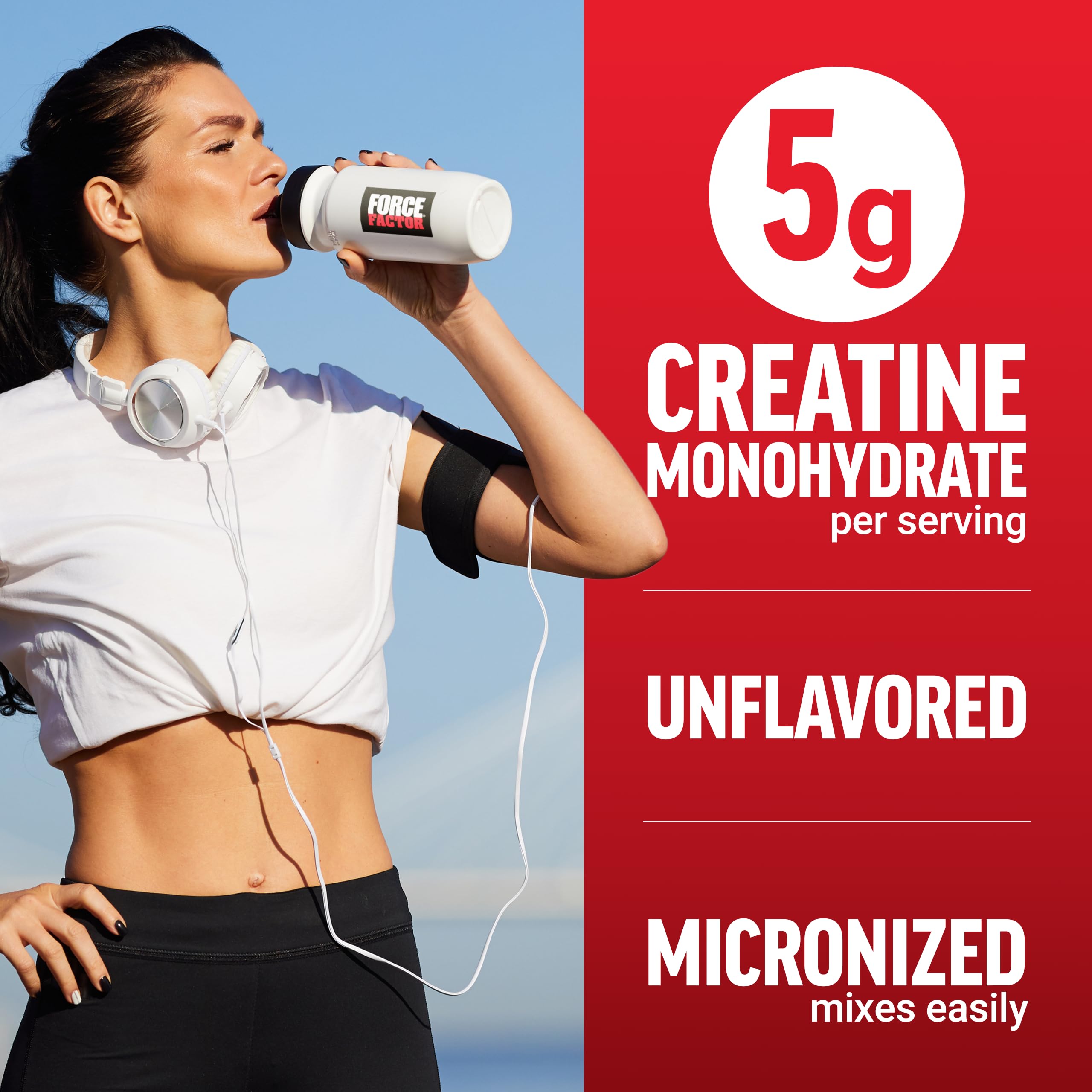 Force Factor Creatine Monohydrate Powder, 5g Micronized Dose to Support Muscle Growth, Strength, Recovery, Cognitive Health & Memory, Unflavored, 200 Servings Force Factor Au supplements