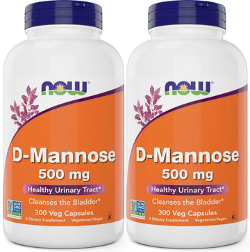 Now D-Mannose 500 mg, 300 Capsules (Pack of 2) - Vegan Non GMO Supplement for Women and Men - Supports Healthy Urinary Tract, Cleanses The Bladder NOW Foods Au supplements