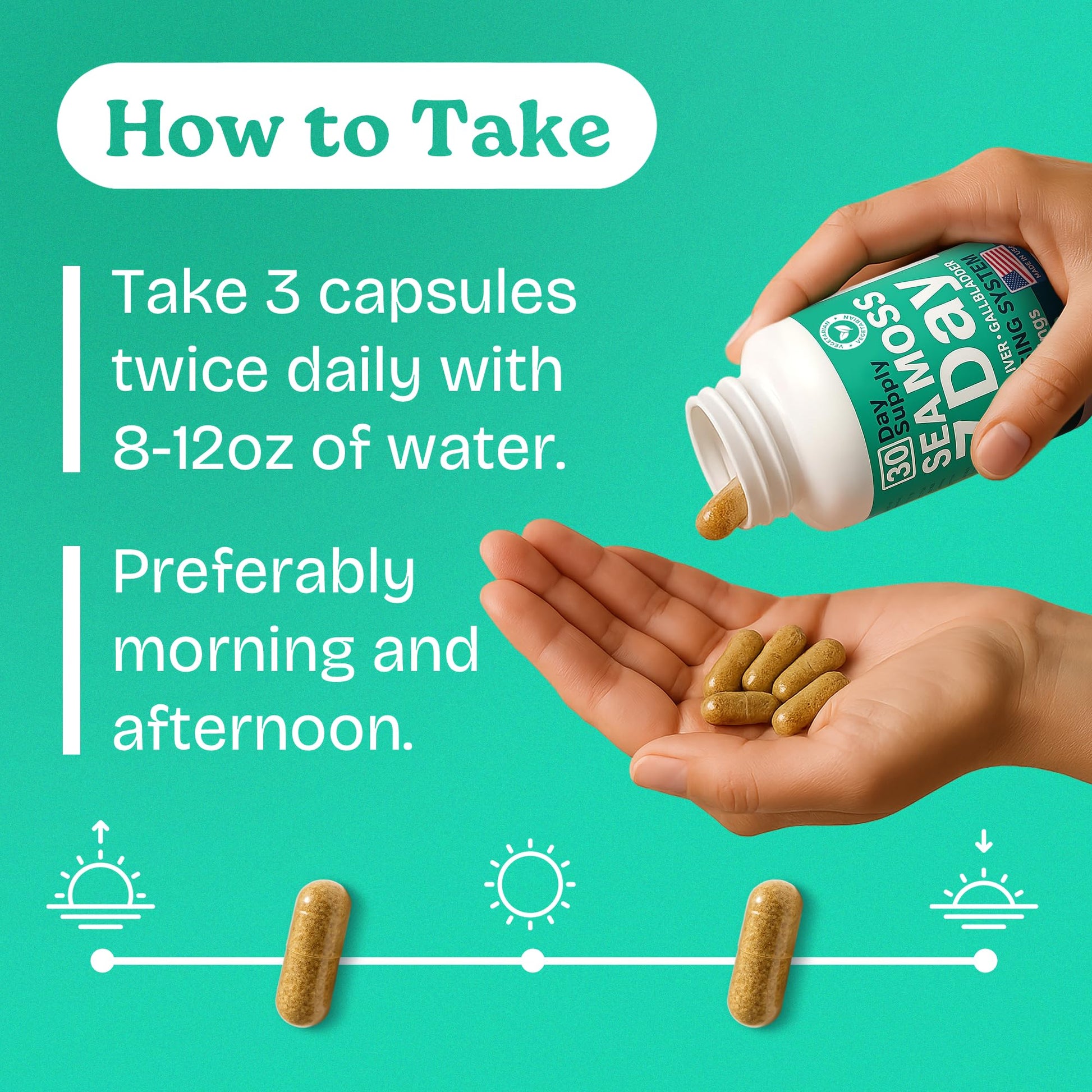 Atlantic Naturals Sea Moss Capsules – 7 Day Herbal Blend for Liver & Gallbladder Wellness – with Dandelion Root, Milk Thistle, Burdock Root, Red Clover & Chanca Piedra – 180 Count Sea Moss Capsules Atlantic Naturals Au supplements