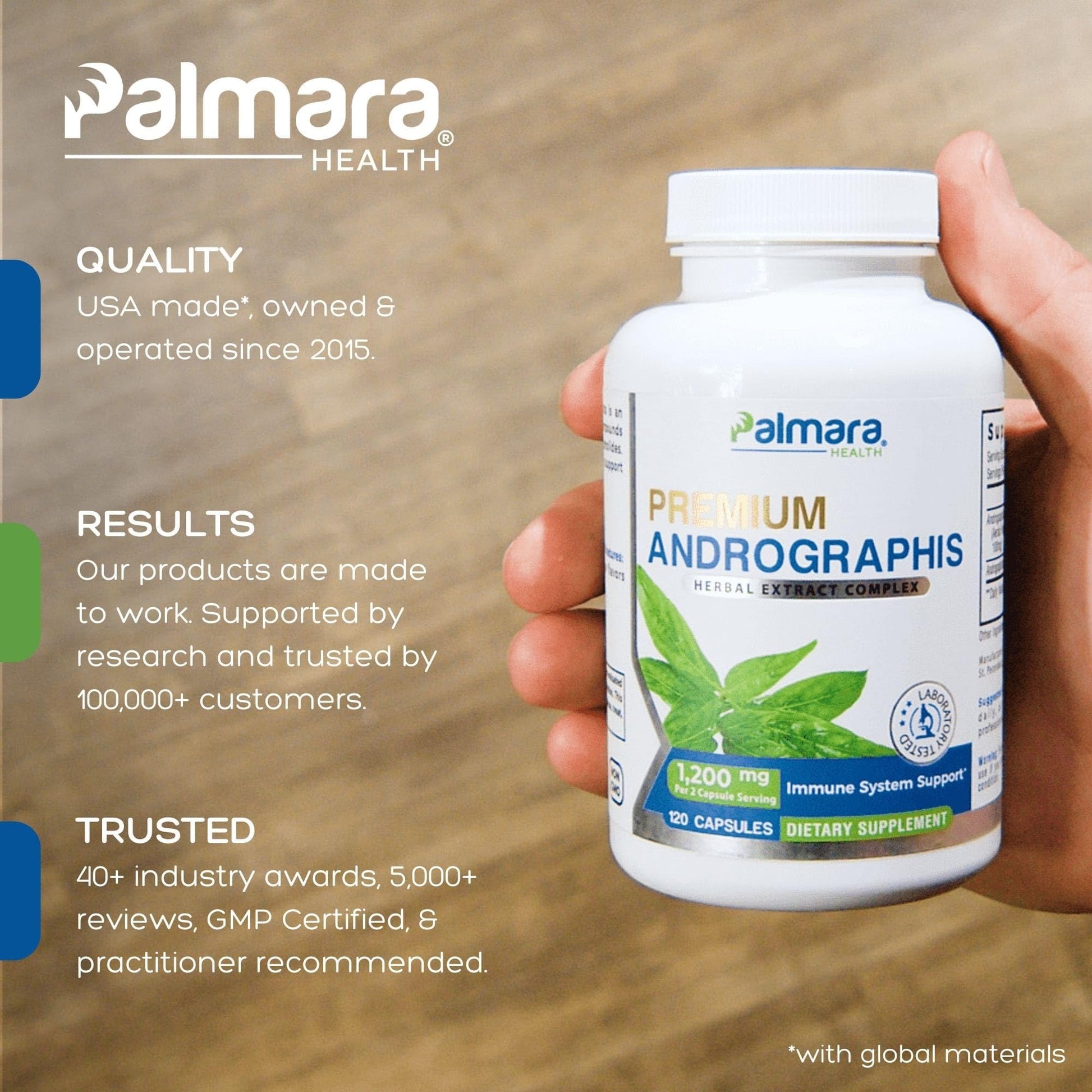 Palmara Health Premium Andrographis Paniculata Extract 1,200mg with 100mg Andrographolides Vegan Capsules for Immune & Digestive Support, Non-GMO, Gluten Free, Herbal Dietary Supplement Palmara Health Au supplements