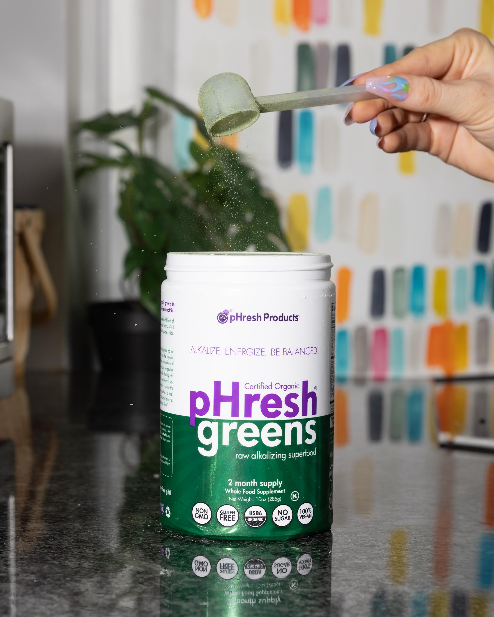 pHresh - Greens Raw Alkalizing Superfood Greens Powder - 2 Month Supply - Vegan, Kosher, Gluten Free - Natural Enzymes, Nutrients - Approved for Intermittent Fasting - 10 oz Phresh Products Au supplements