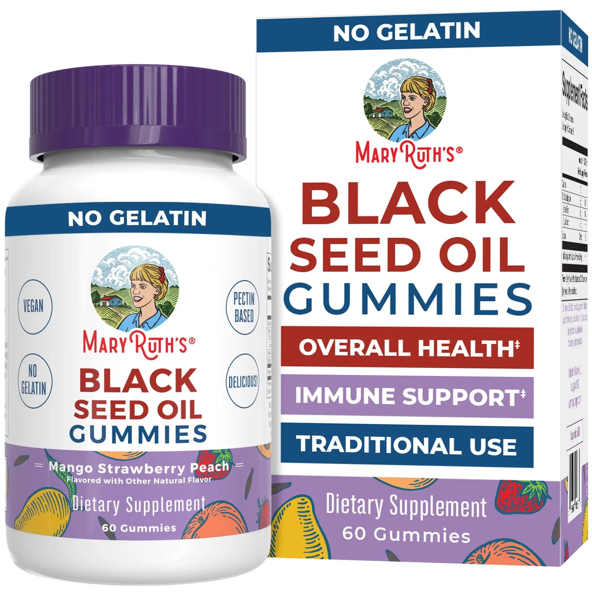 MaryRuth Organics Black Seed Oil Gummies | Black Cumin Seed Oil Supplement | Traditionally Used for Immune Support & Cardiovascular Health | Vegan | No Gelatin | Pectin Based | 60 Gummies MARYRUTH'S Au supplements