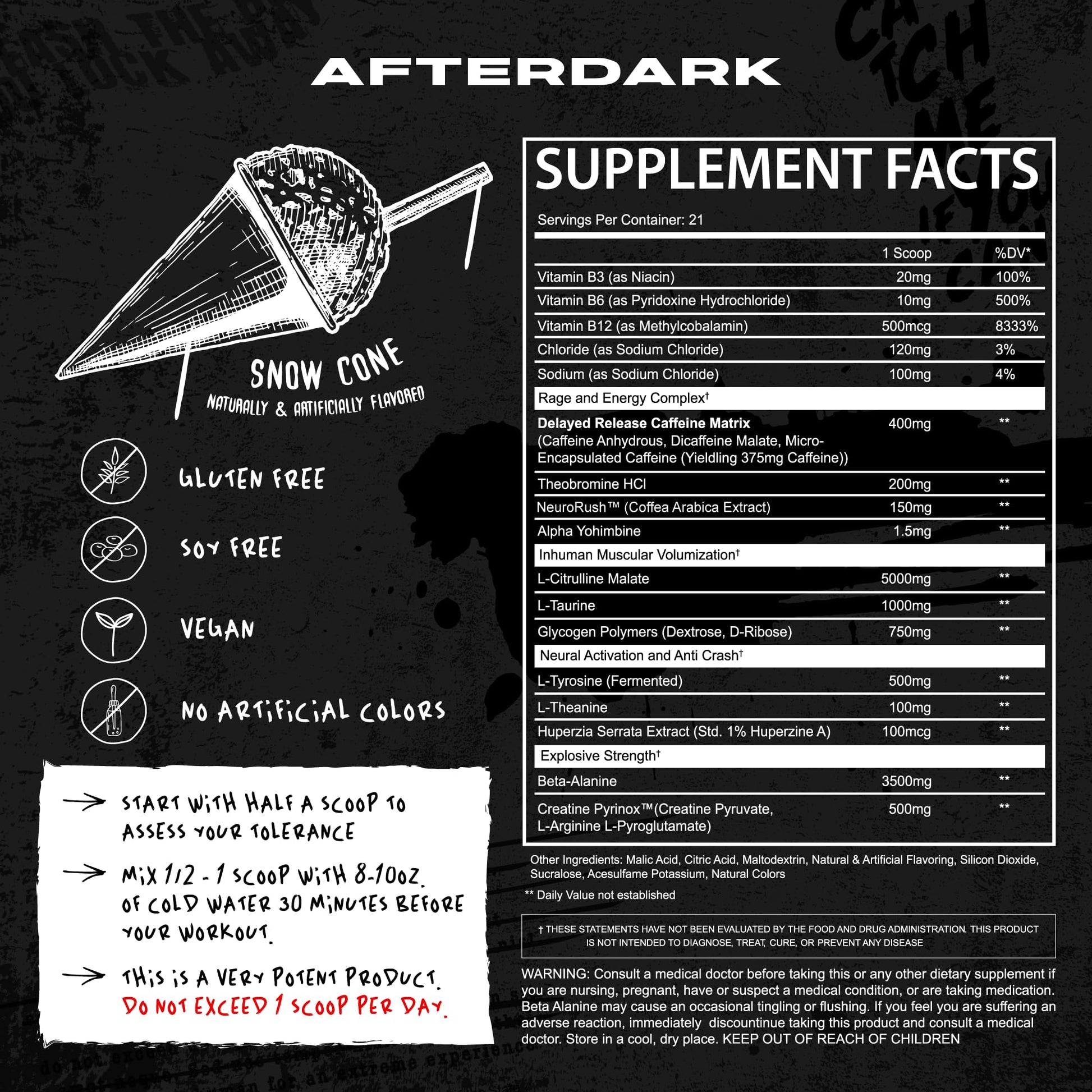 AFTERDARK INHUMAN Pre-Workout Powder, Enhanced Mind-Muscle Connection AFTERDARK Au supplements