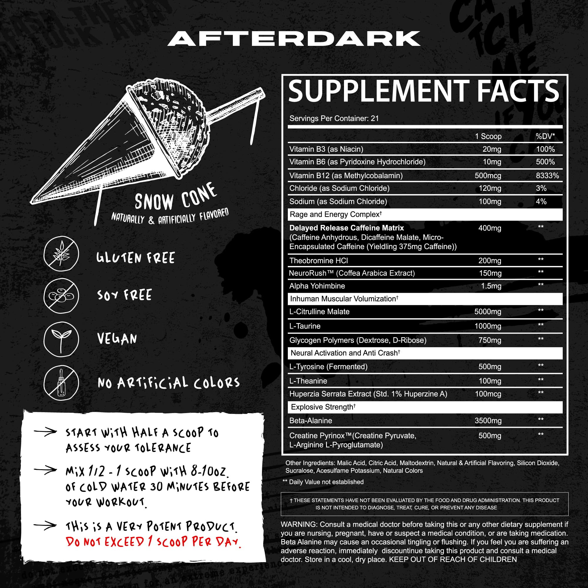 AFTERDARK INHUMAN Pre-Workout Powder, Enhanced Mind-Muscle Connection AFTERDARK Au supplements