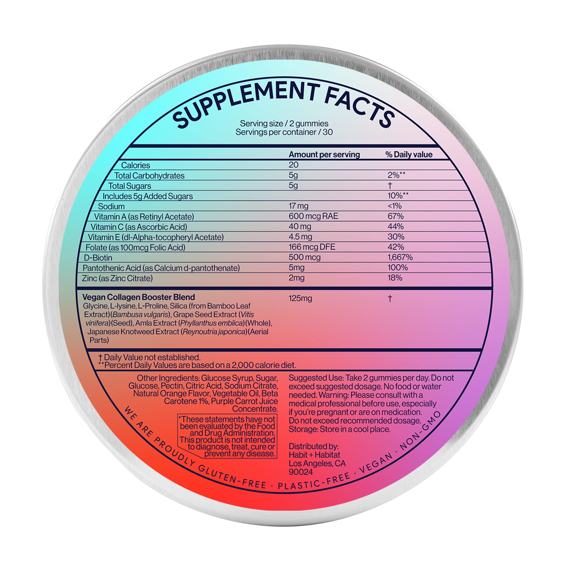 Habit + Habitat Vegan Beauty Support Gummies Collagen Booster with Biotin Habit + Habitat Au supplements