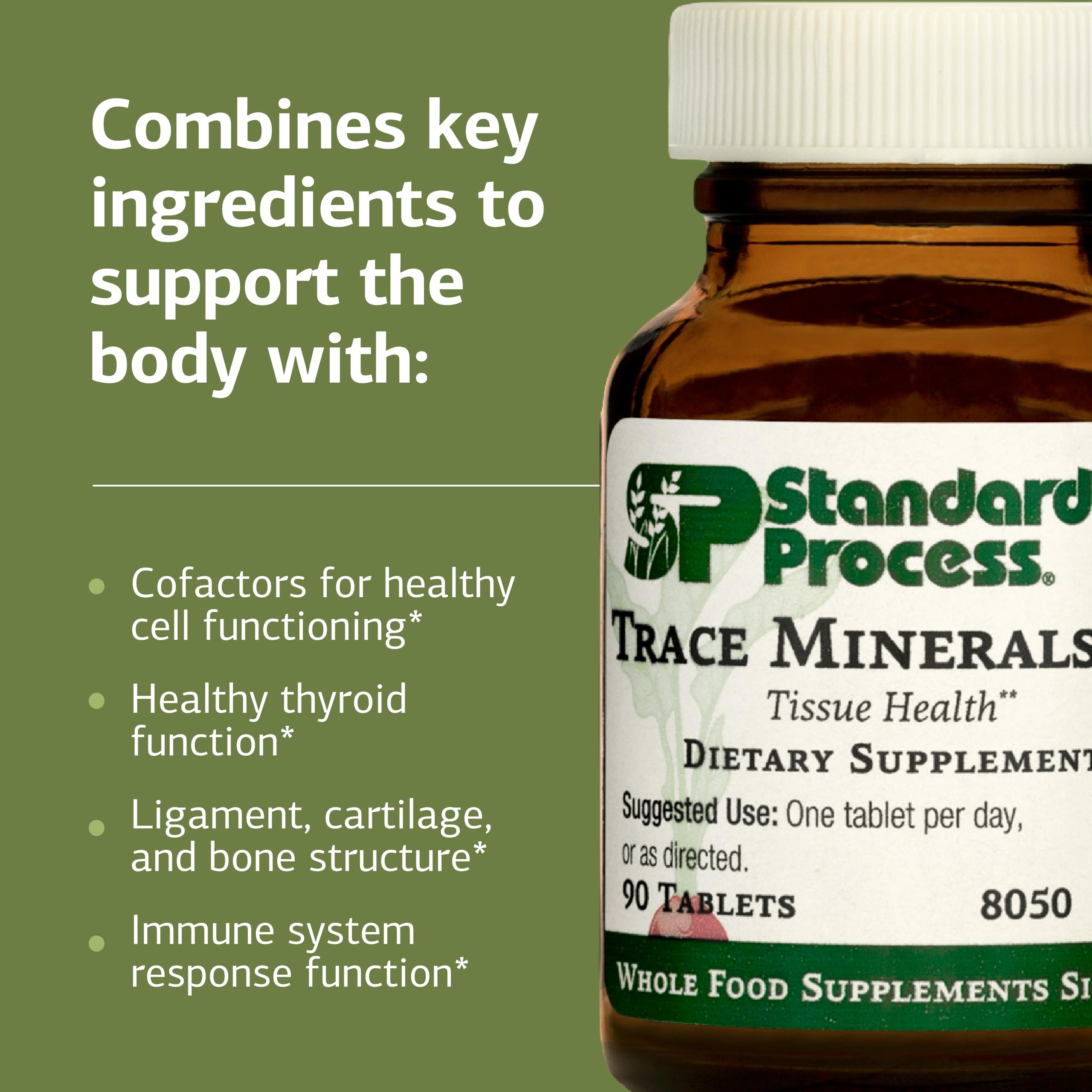 Standard Process Trace Minerals-B12 - Thyroid & Cell Functioning Support with Iodine, Zinc & Copper - Cartilage & Bone Health Aid - Non-Dairy & Non-Soy - 90 Tablets (90 Servings) Standard Process Inc. Au supplements