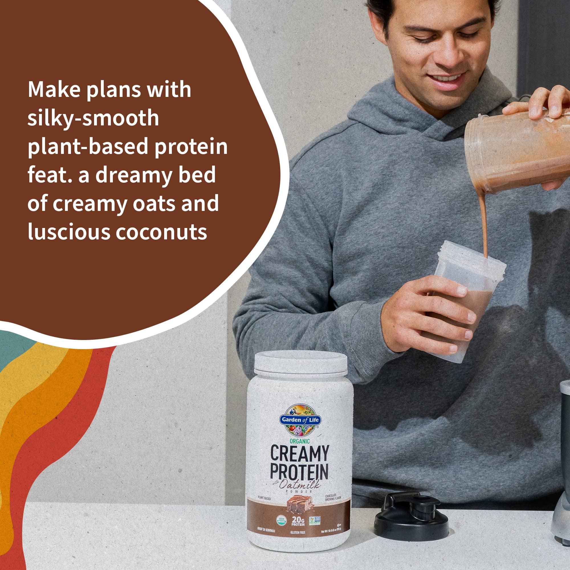 Garden of Life Creamy Organic Vegan Protein Powder + OatMilk, 20g Complete Plant Garden of Life Au supplements