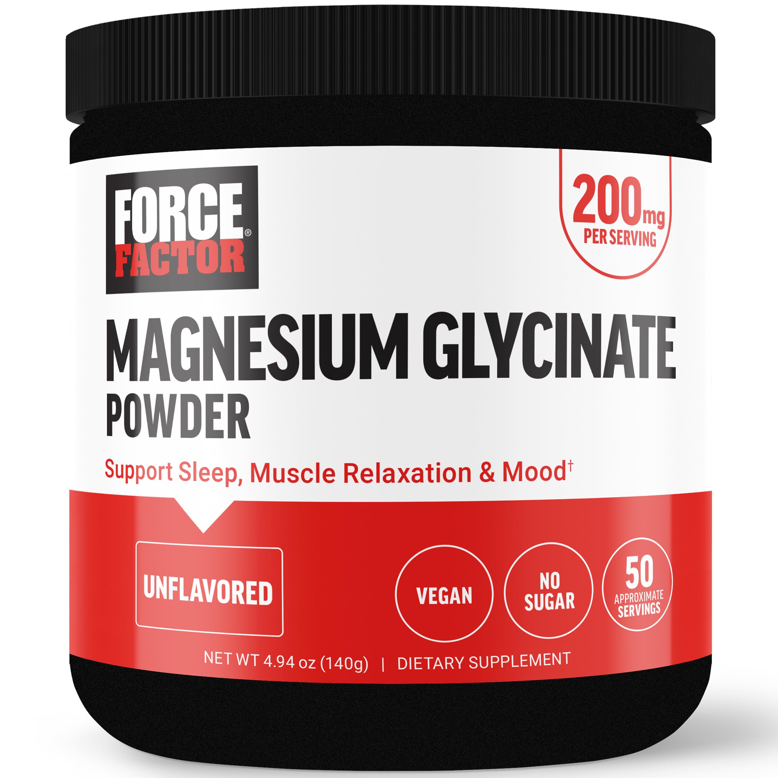 Force Factor Magnesium Glycinate 200mg, Magnesium Supplement for Women and Men to Support Sleep, Muscle Relaxation, and Mood, High Absorption, Vegan, 50 Servings Force Factor Au supplements