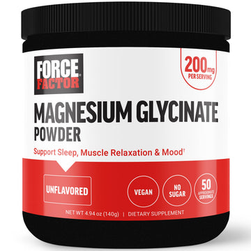 Force Factor Magnesium Glycinate 200mg, Magnesium Supplement for Women and Men to Support Sleep, Muscle Relaxation, and Mood, High Absorption, Vegan, 50 Servings Force Factor Au supplements