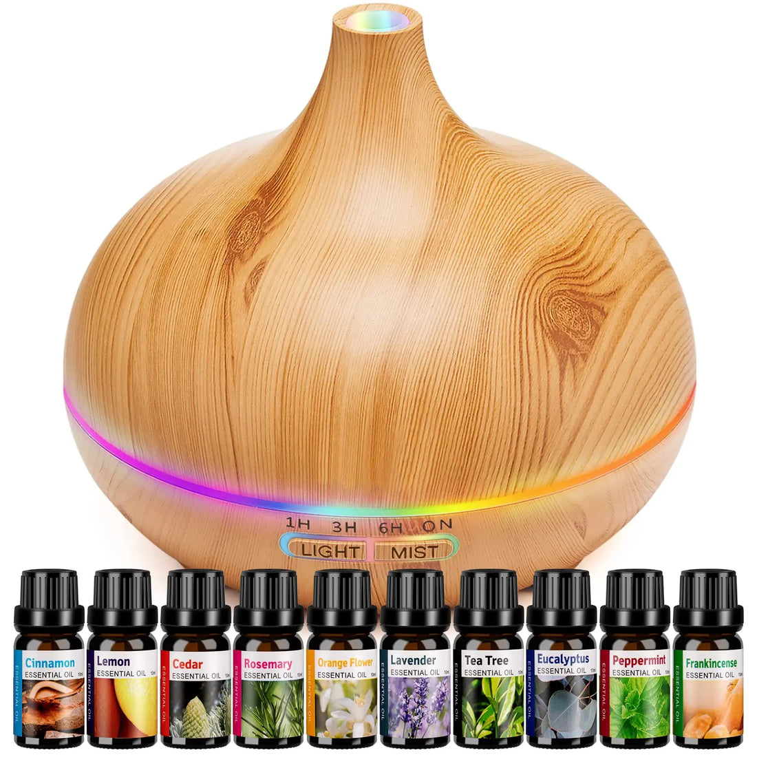 HLS 550ml Aroma Diffusers for Essential Oils Large Room with 10 Essential Oils,Ultrasonic Aromatherapy HLS uk supplements