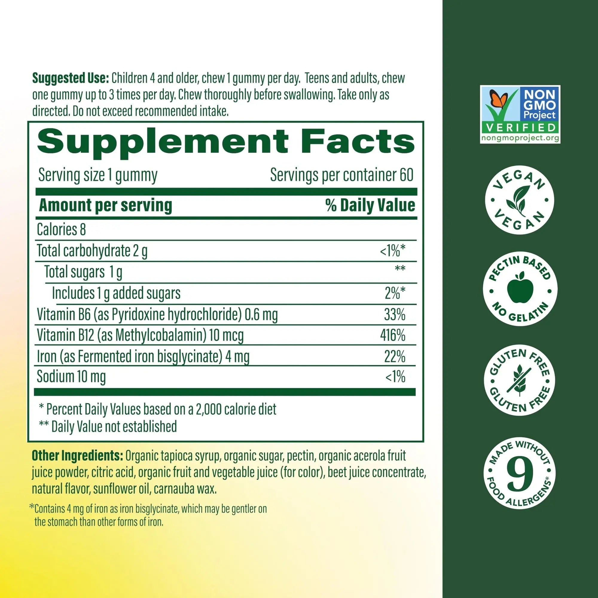 Megafood Iron Energy Gummies, Iron Supplement for Women, Men, Teens & Kids with Vitamin B12 & B6, Vitamins MegaFood Au supplements