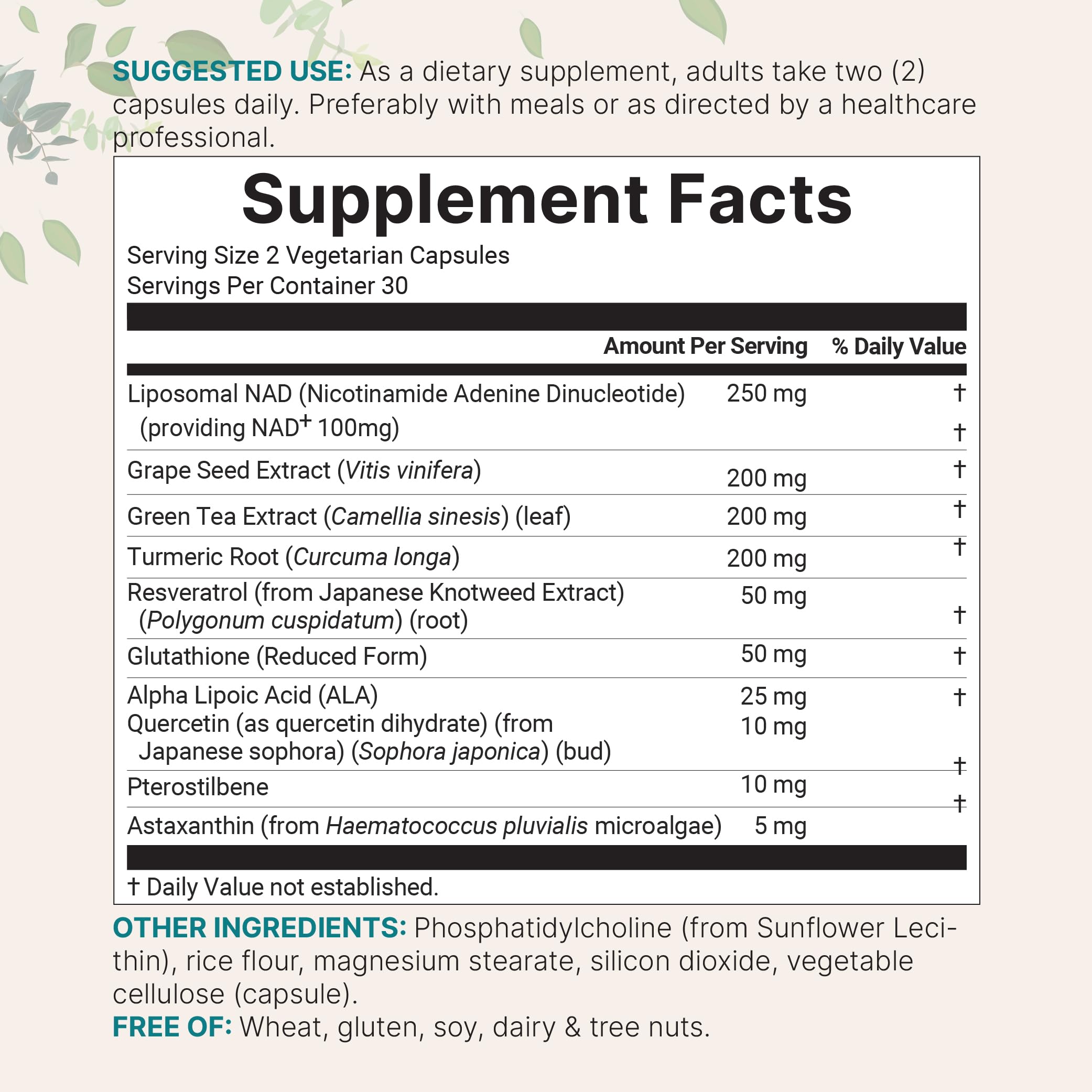 Micro Ingredients Liposomal NAD+ Ultimate Complex 1,000mg | 60 Veggie Capsules | NMN Pathway Formula | 10-in-1 with Resveratrol, Glutathione, & Astaxanthin | NAD Supplement for Women & Men Micro Ingredients Au supplements