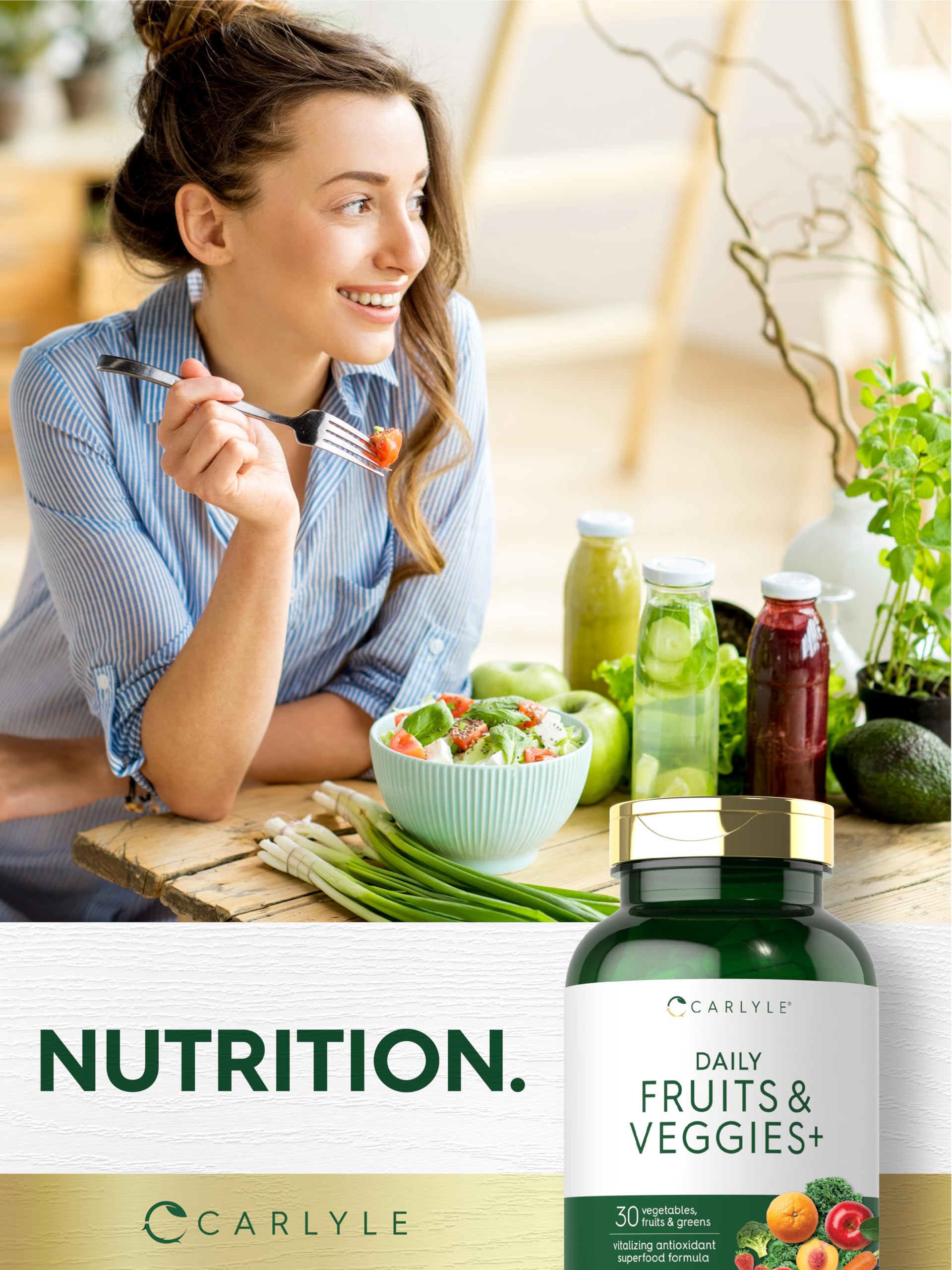 Carlyle Fruits and Veggies Supplement | 250 Capsules | Made with 30 Fruits and Vegetables | Vegetarian, Non-GMO, Gluten Free Superfood Formula Carlyle Au supplements