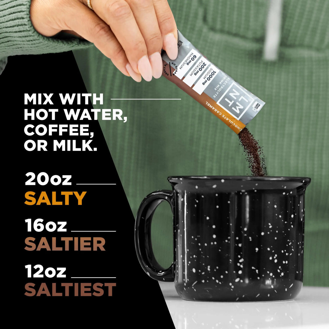 LMNT Zero Sugar Hot Chocolate or Coffee Mixer - Chocolate Caramel Salt | Drink Mix | 30-Count Drink LMNT Au supplements