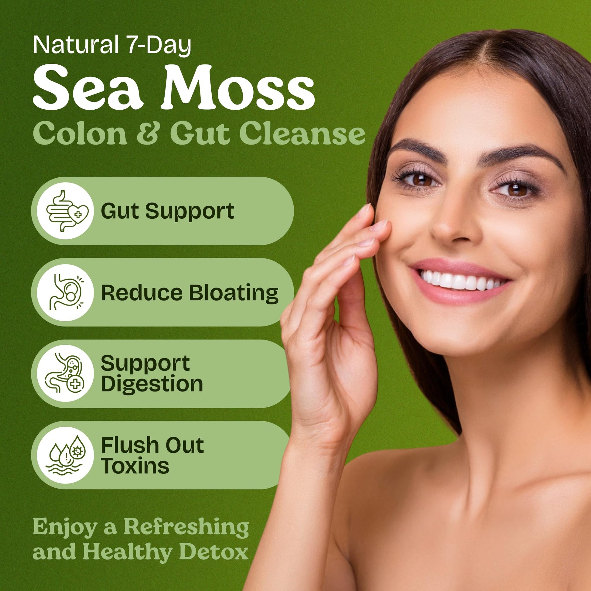 Atlantic Naturals Sea Moss 7-Colon Cleanse Powder | Formulated with Psyllium Husk, Fiber, & Senna Powder | Supports Immune & Gut Health for Women & Men, Pineapple Flavor Drink Mix, 14 oz Atlantic Naturals Au supplements