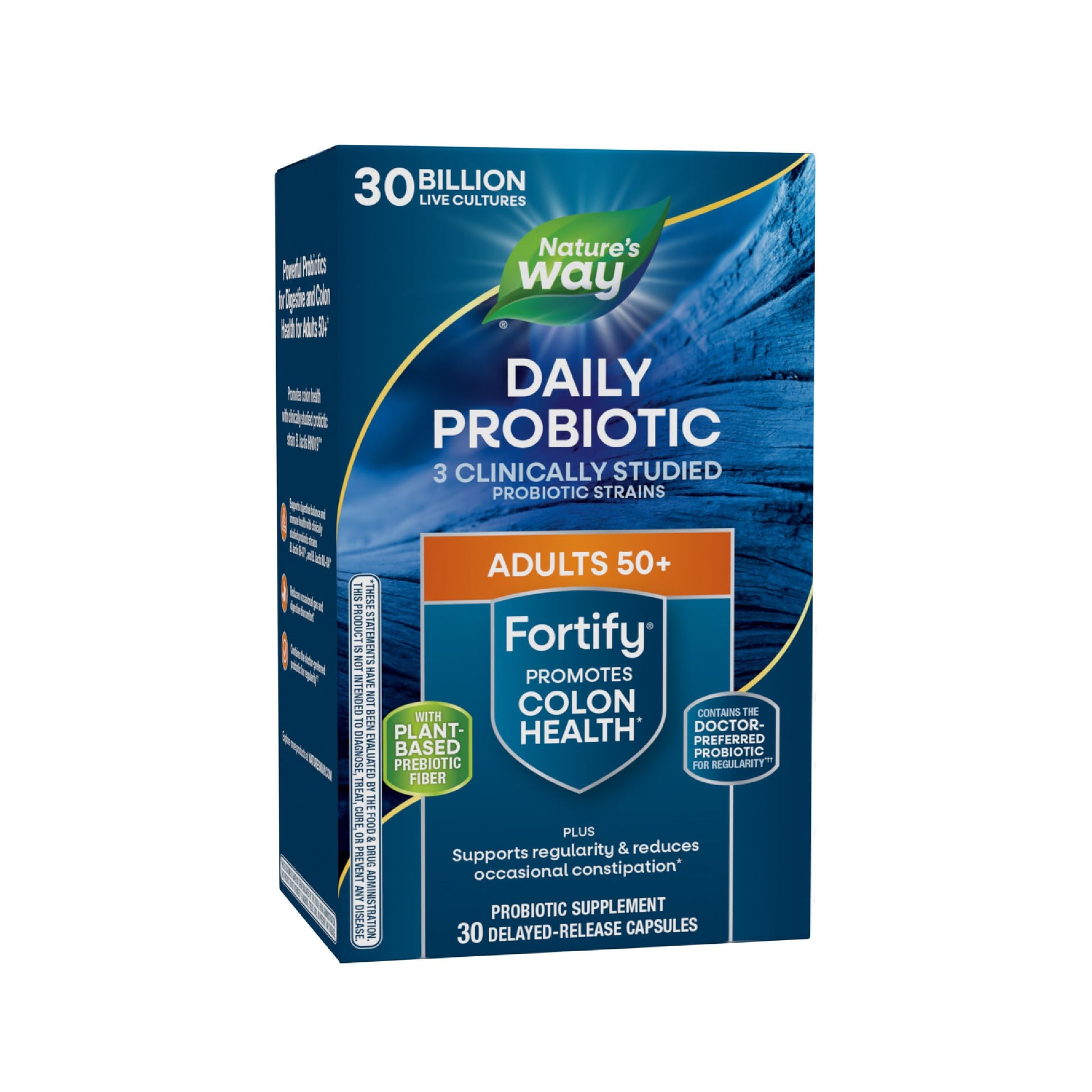Nature's Way Fortify 50+ Daily Probiotic for Men & Women, 30 Billion Live Cultures, Colon, Digestive, and Immune Health Support* Supplement, 30 Capsules Nature's Way Au supplements