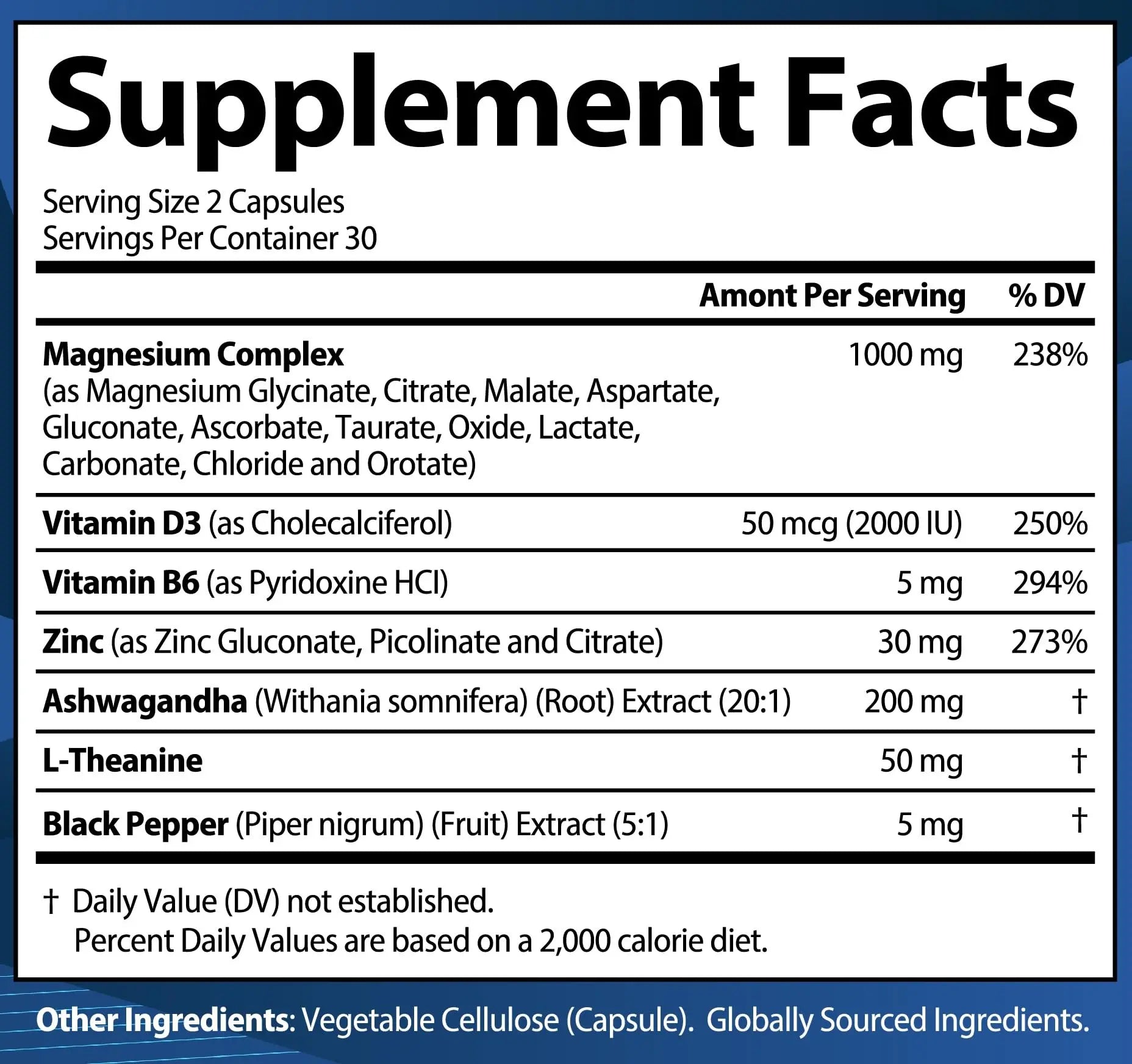1000mg Magnesium Complex for Women and Men, 12 in 1 Magnesium Supplement with Ashwagandha, Zinc, D3, L-theanine. Easy to Swallow, High Absorption, Sleep Support & Stress Relief (60 Capsules) StrongVit Au supplements