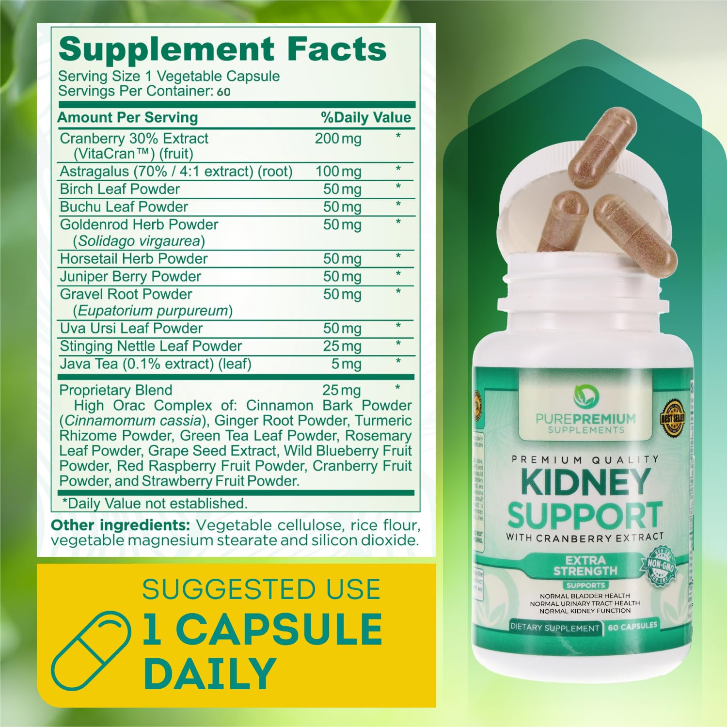 PurePremium Kidney Support Supplement with Cranberry Extract - Kidney Cleanse, Detox PurePremium Supplements Au supplements
