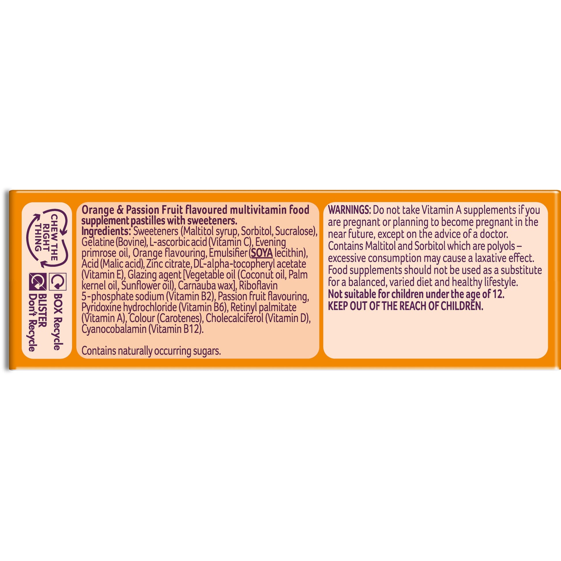 Bassetts Vitamins 12-18 EPO Orange & Passion Fruit 30's, 94.2 g, Orange and passionfruit Bassetts Vitamins Au supplements