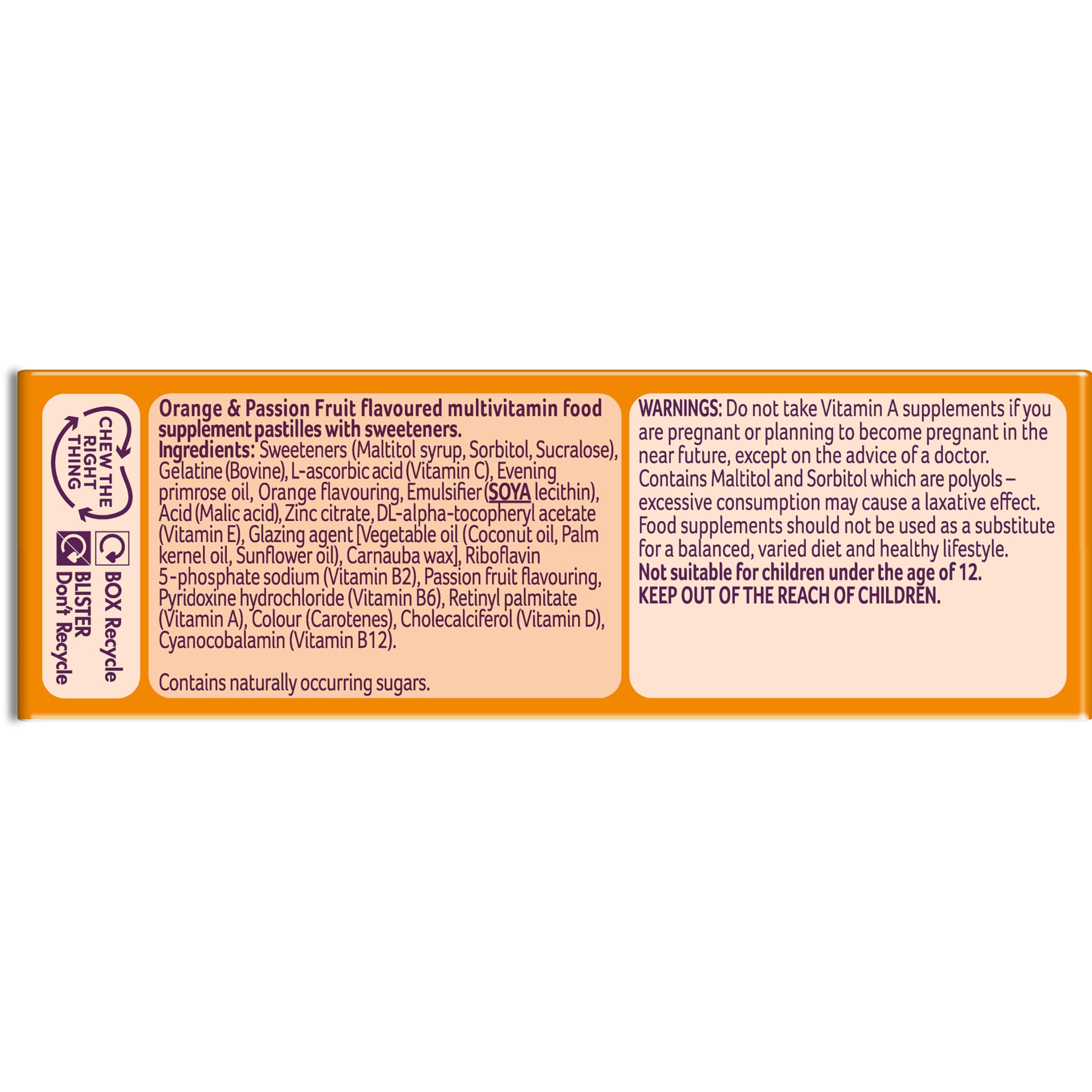 Bassetts Vitamins 12-18 EPO Orange & Passion Fruit 30's, 94.2 g, Orange and passionfruit Bassetts Vitamins Au supplements