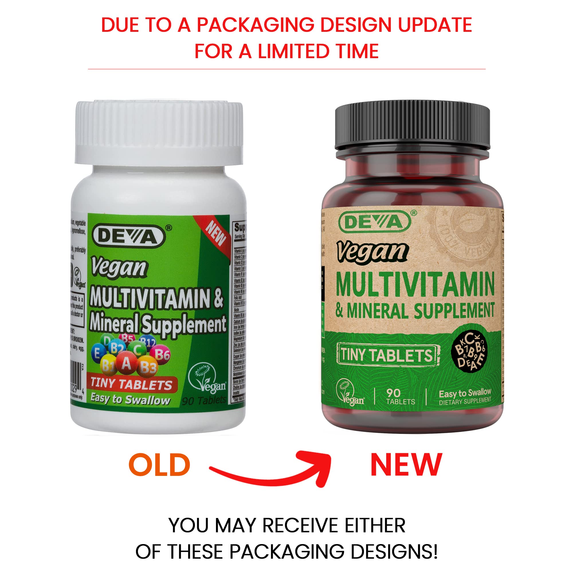 DEVA Vegan Multivitamin for Women & Men with Iron, Vitamin C, E, B Complex Vitamins, Zinc, 90 Tiny Tablets DEVA Au supplements