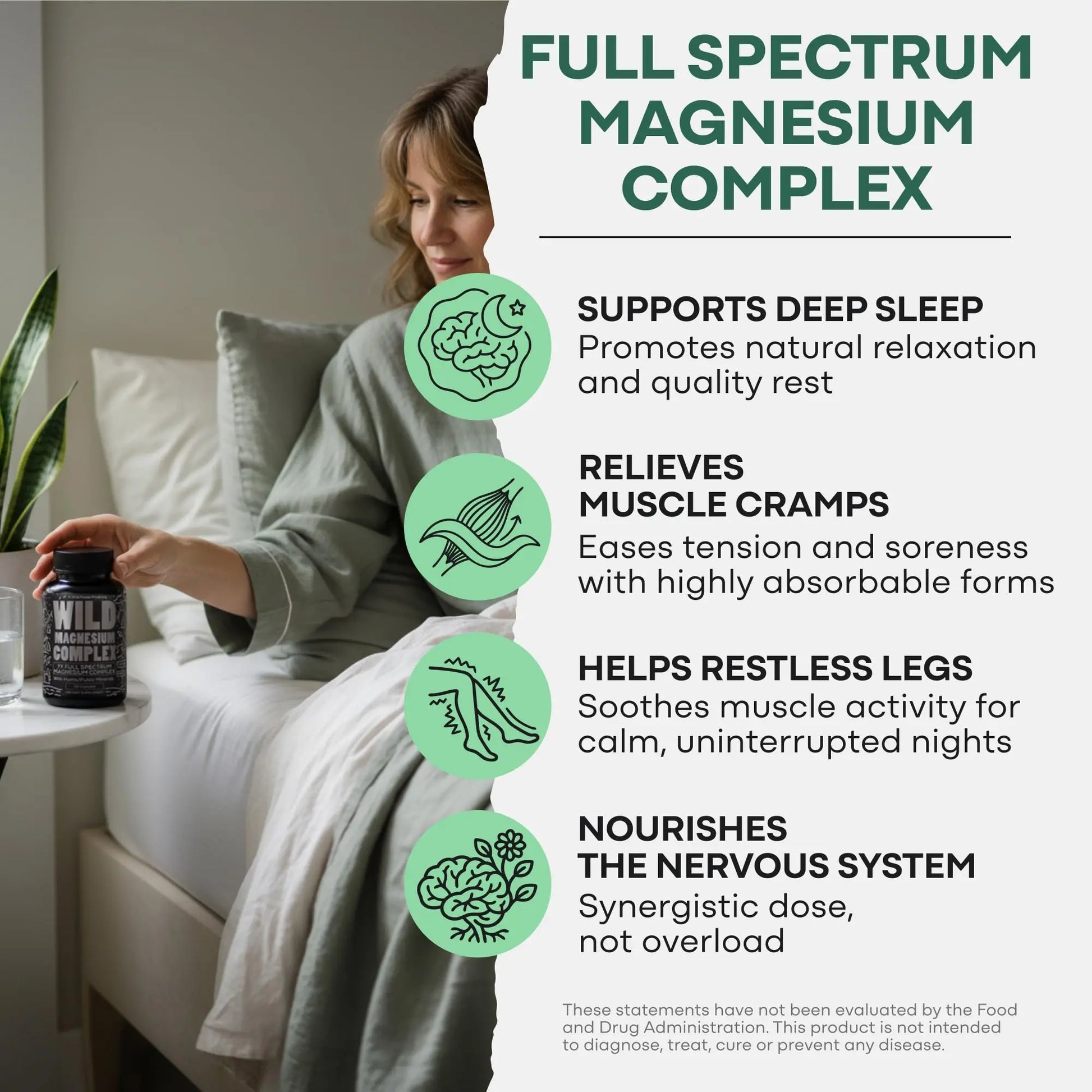 Wild Foods Magnesium Complex Supplement with 7X Forms, 90 Capsules | High Absorption, Full Spectrum, Easy Digestion | 500mg Glycinate, Bisglycinate, Malate, Orotate, Citrate, Taurate Wild Foods Au supplements