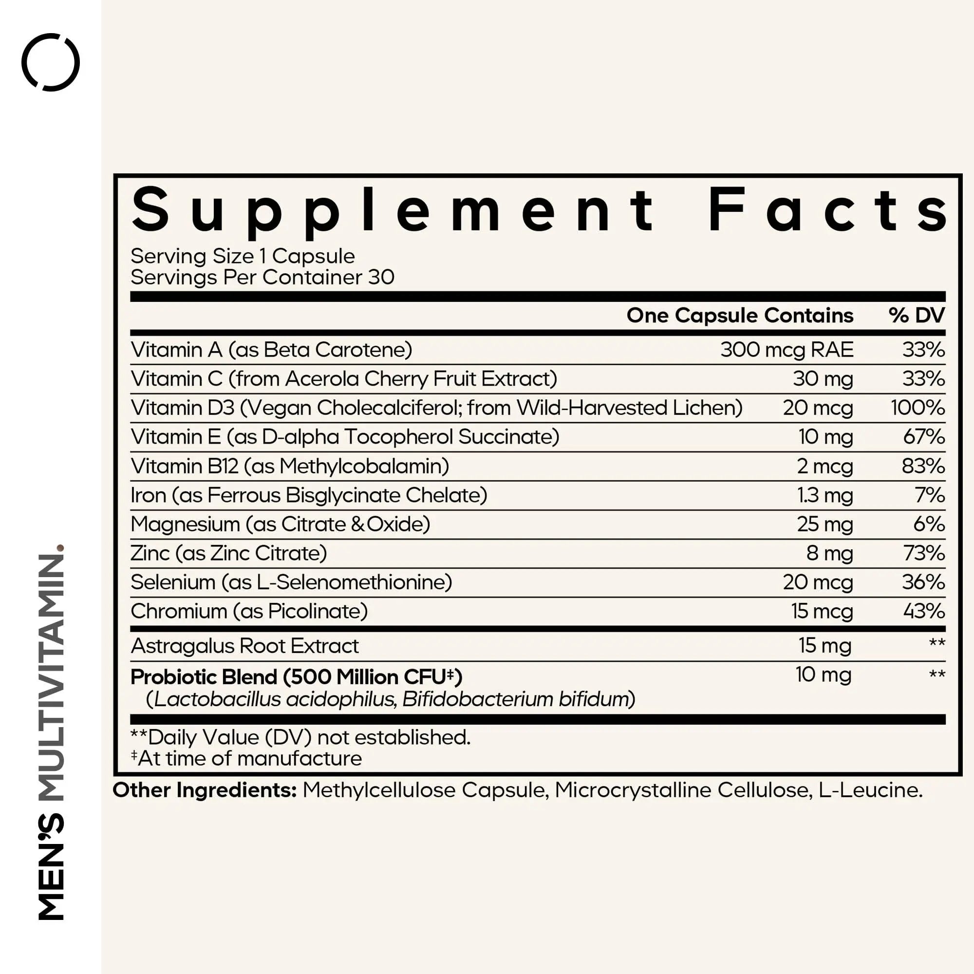Codeage Men's Multivitamin - Daily Vitamins for Men with Vitamin A, C, D3, E, B12, Magnesium, Zinc, Iron, Chromium Codeage Au supplements