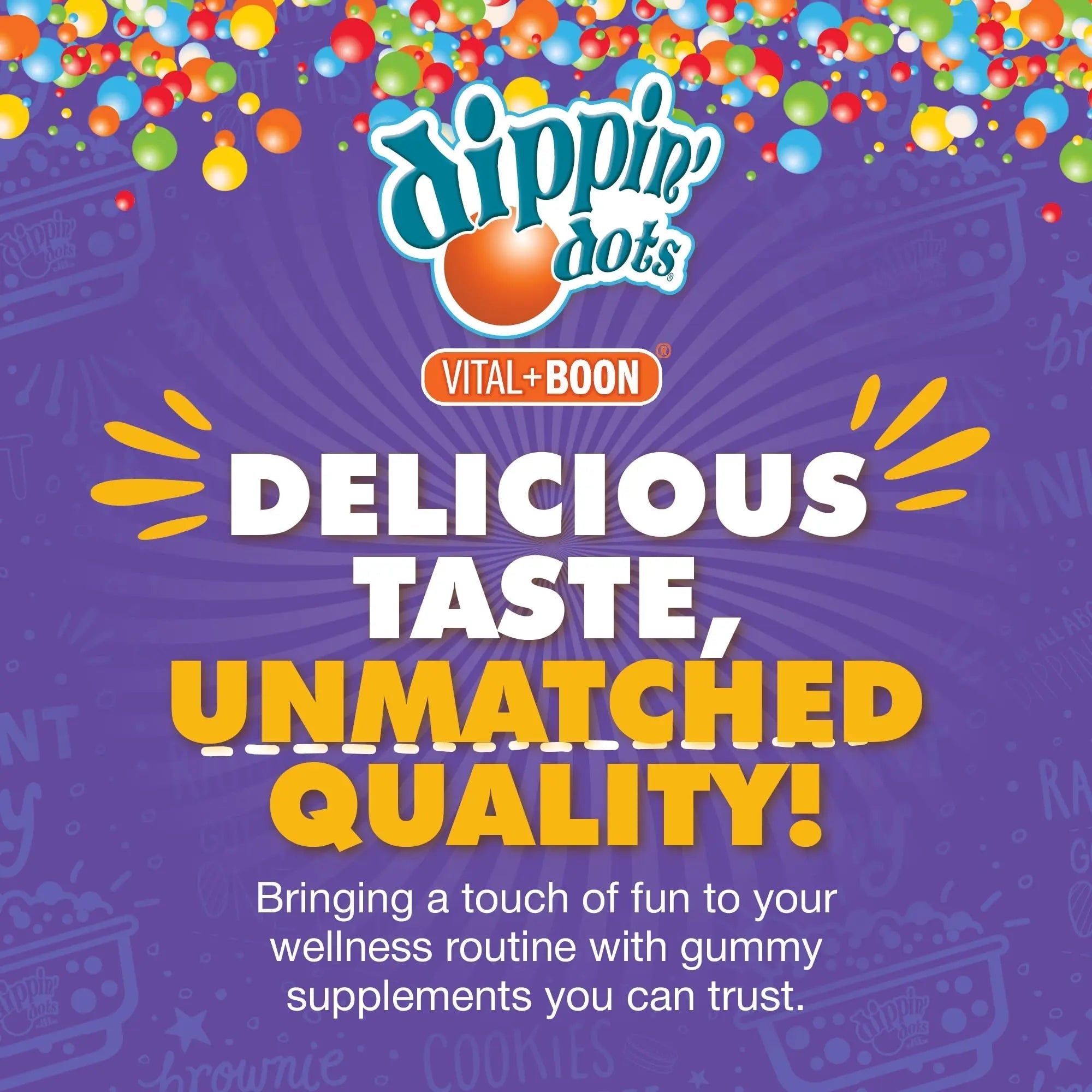Vital+Boon Dippin' Dots - Multivitamin Gummies for Adults - Gummy Vitamins with Vitamin A, B6, C, D3, E & Folic Acid - Vegetarian Vital+Boon Au supplements
