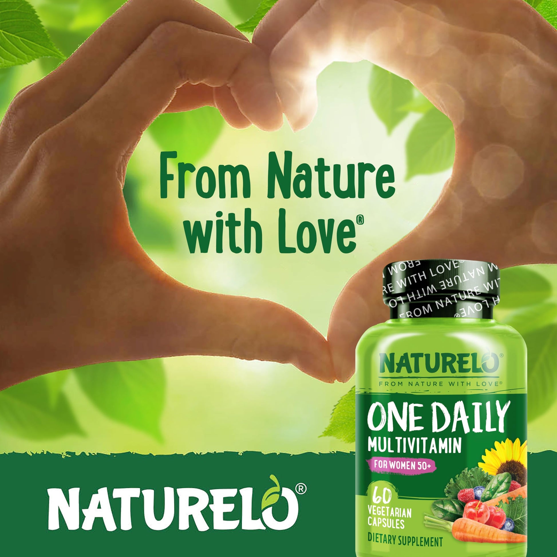 NATURELO One Daily Multivitamin for Women 50+ (Iron Free) - Menopause Support for Women Over 50 - Whole Food Supplement - Non-GMO - No Soy - 60 Capsules - 2 Month Supply NATURELO Au supplements