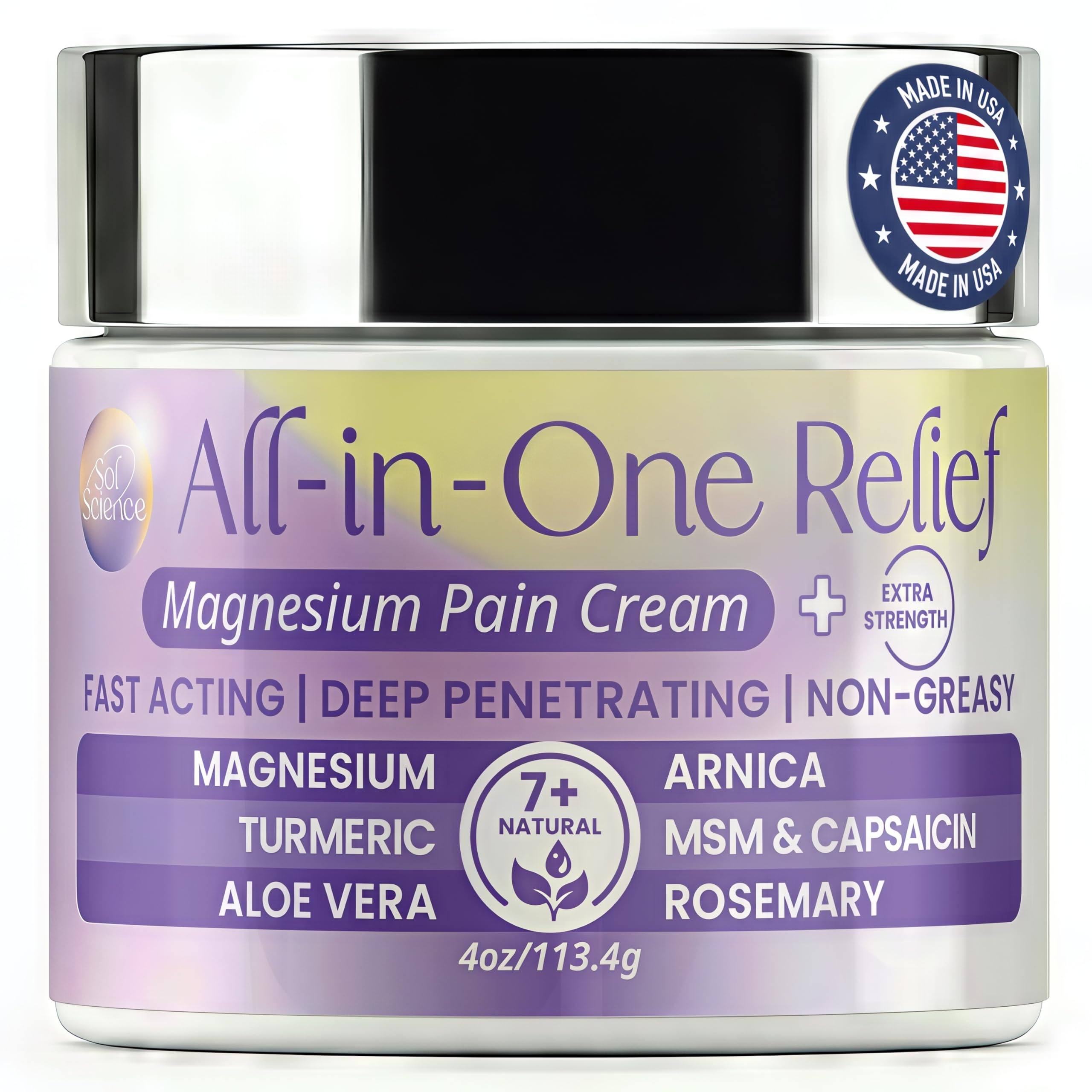 PURPLE CANYON All in One Magnesium Pain Cream – Natural Pain Relief Cream with Arnica, MSM & Capsaicin for Muscle & Joint Support – Fast-Absorbing, Non-Greasy Formula with Aloe Vera & Turmeric PURPLE CANYON Au supplements