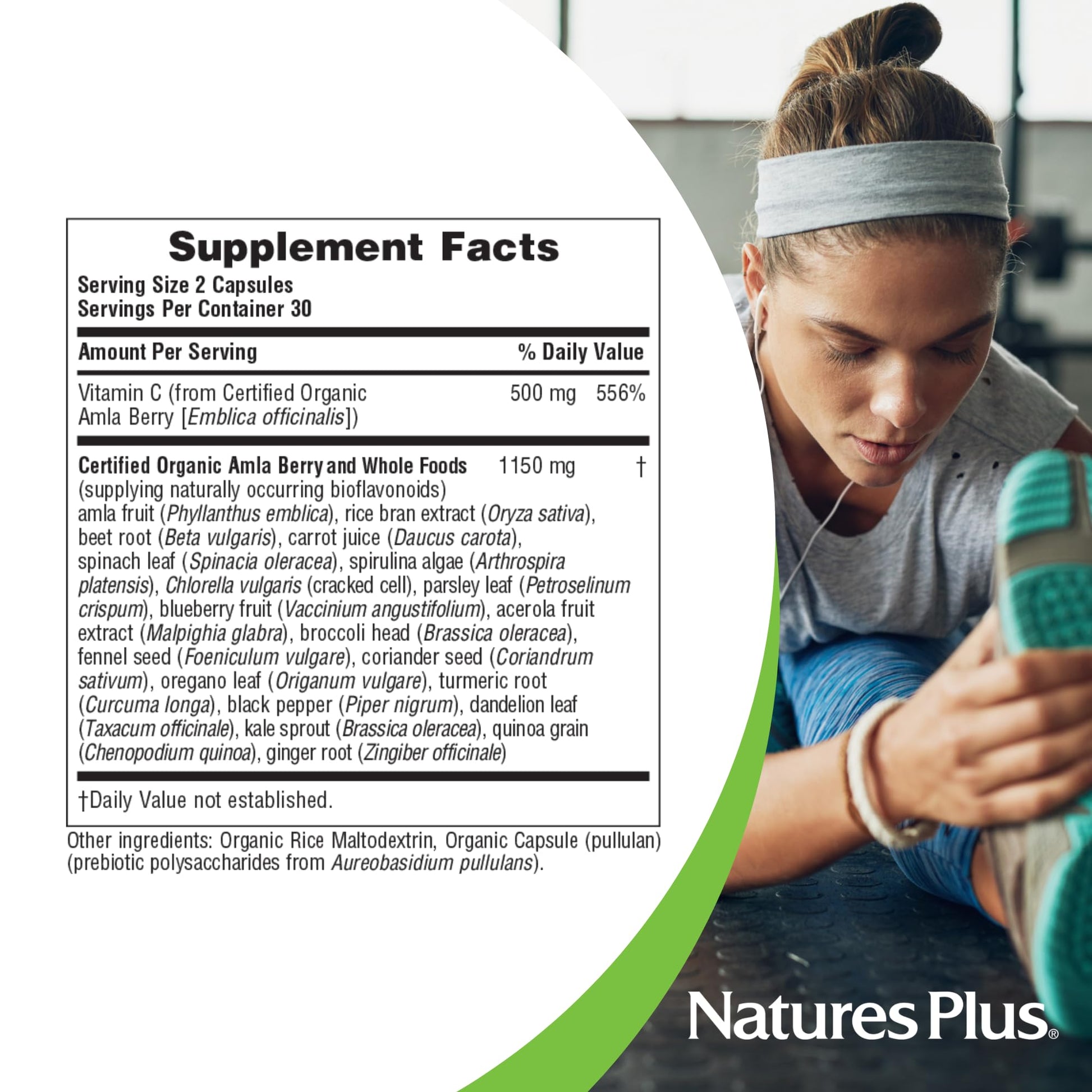 NaturesPlus Source of Life Garden Vitamin C - 60 Capsules - Immune System Support - USDA Certified Organic, Non-GMO, Vegan, Gluten Free - 30 Servings NaturesPlus Au supplements