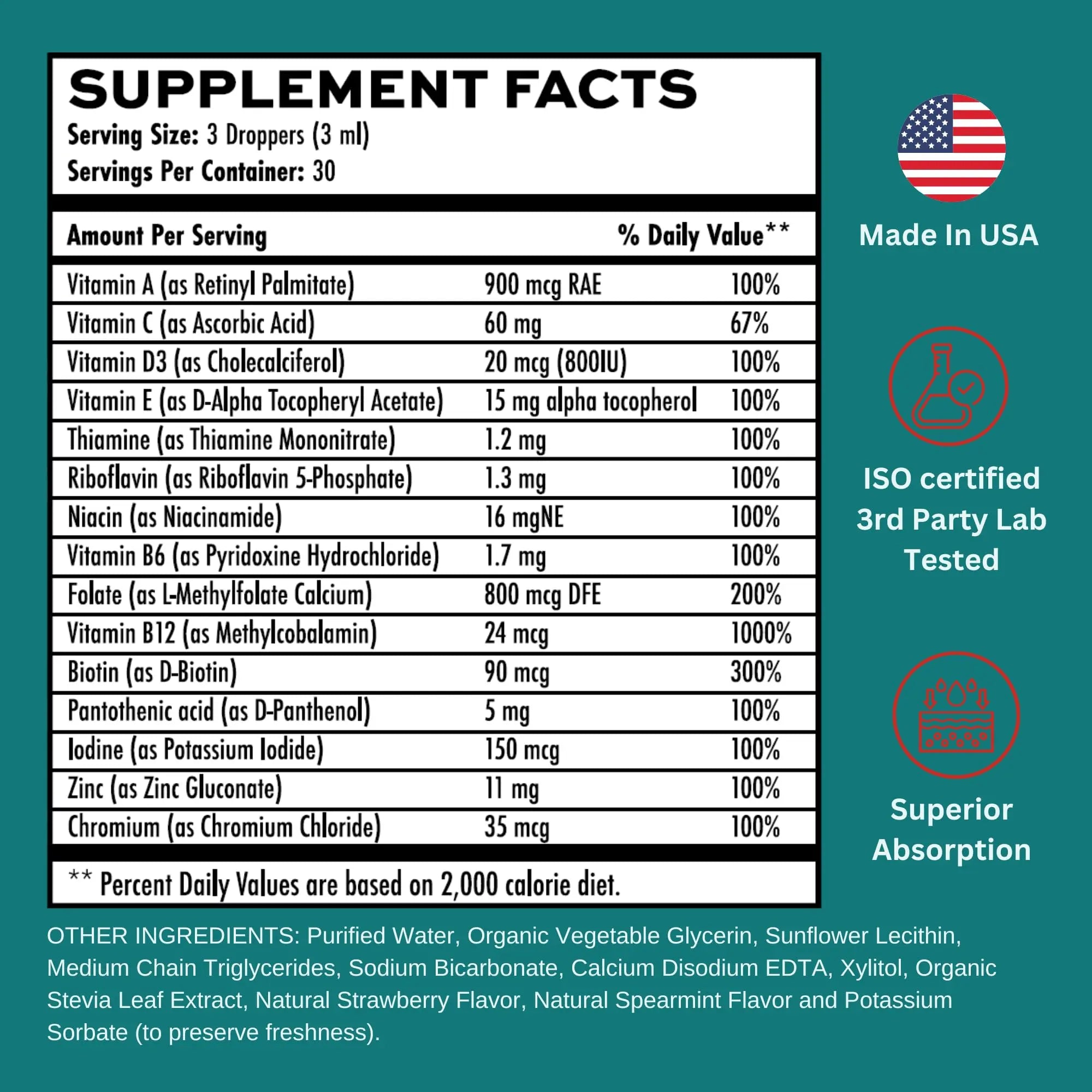 Vitaminally Liposomal Women's Liquid multivitamin Iron Free Drops| Sugar Free | Non-GMO | Gluten Free | Supports Immune System, Bone Health and Energy Metabolism Vitaminally Au supplements