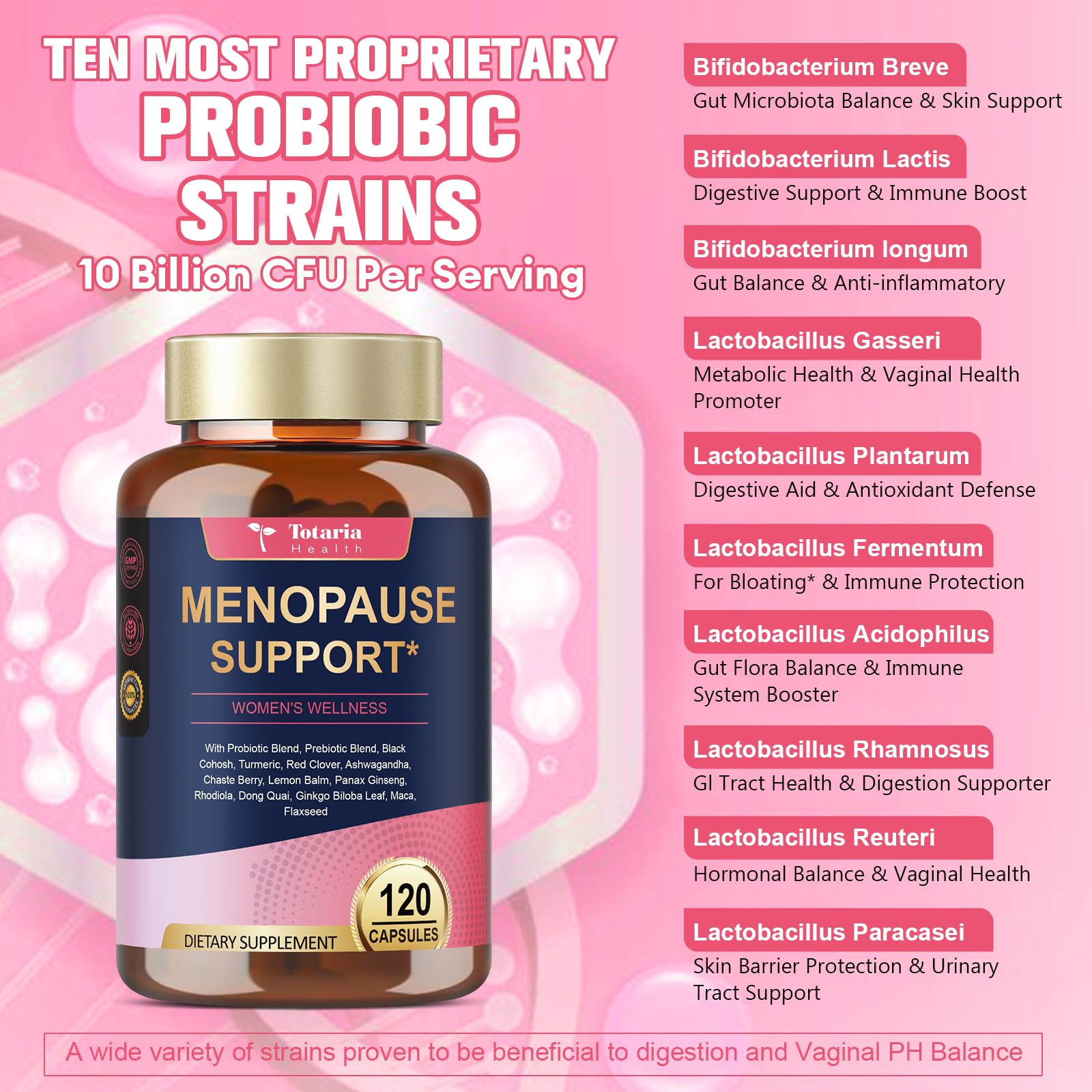 40-in-1 Menopause Supplements for Women, Multibenefit & Complete Black Cohosh for Hot Flashes, Night Sweats & Hormone Balance, w/ Probiotics, DIM, Vitex, Dong Quai, Red Clover and More, 120 Vegan Caps Totaria Au supplements