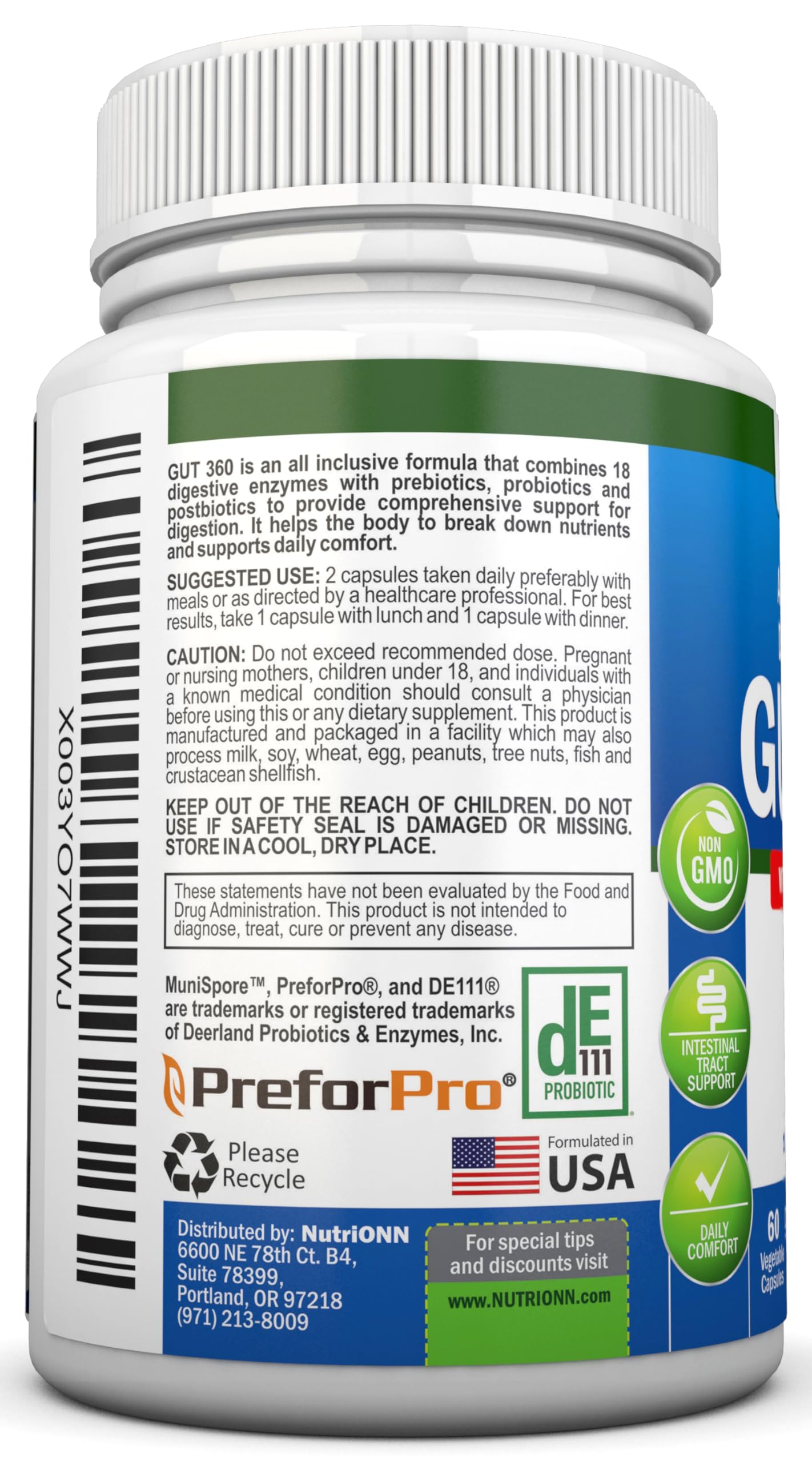 4-in-1 Probiotics, Prebiotics & Postbiotics with 18 Digestive Enzymes for Women & Men - Complete Gut & Digestive Support Supplement - Bloating Relief and Enzymes for Digestion - Non GMO - Vegan NutriONN Au supplements