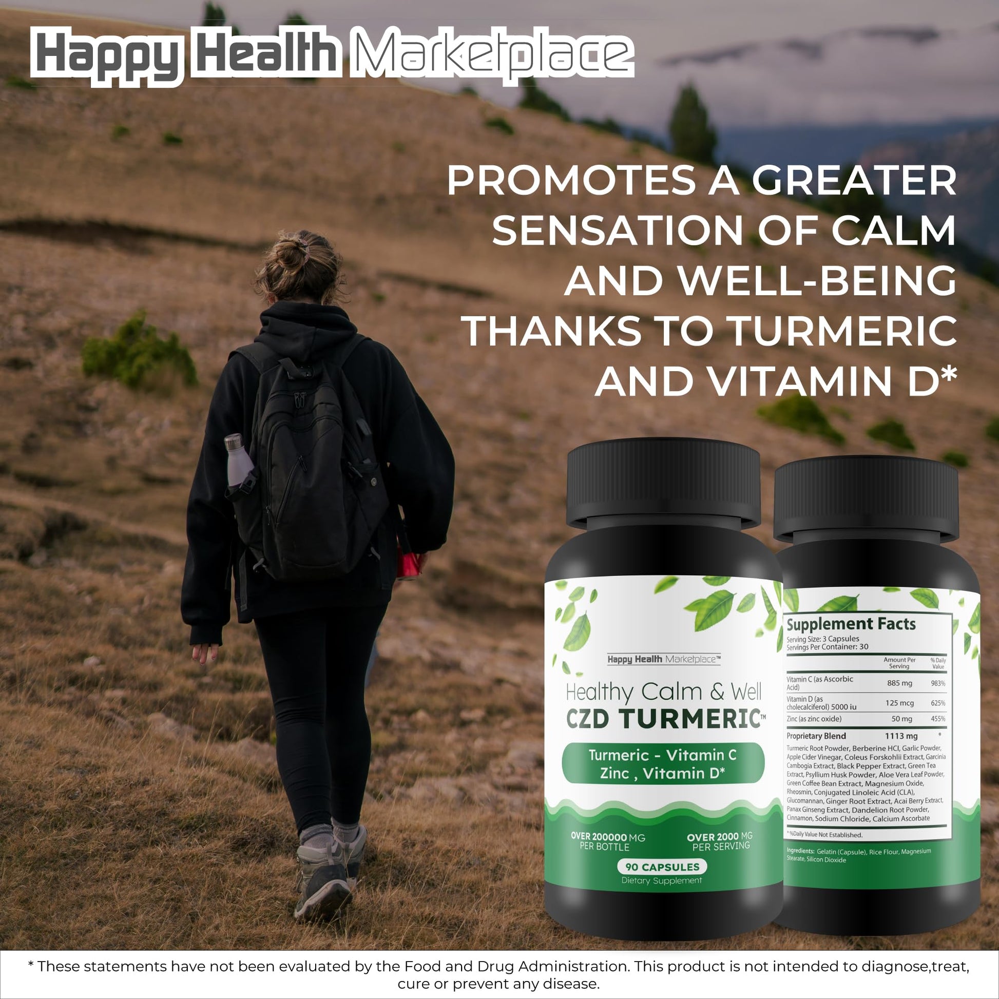 Healthy Calm & Well CDZ Gummies Capsules - Our Best CDZ Supplement Vitamin C D and Zinc - Turmeric Vitamin C D Zinc Magnesium - Our Best Calmwell Cdc Gummies Capsules Zinc Vitamin C Vitamin D Turmeric Happy Health Marketplace Au supplements