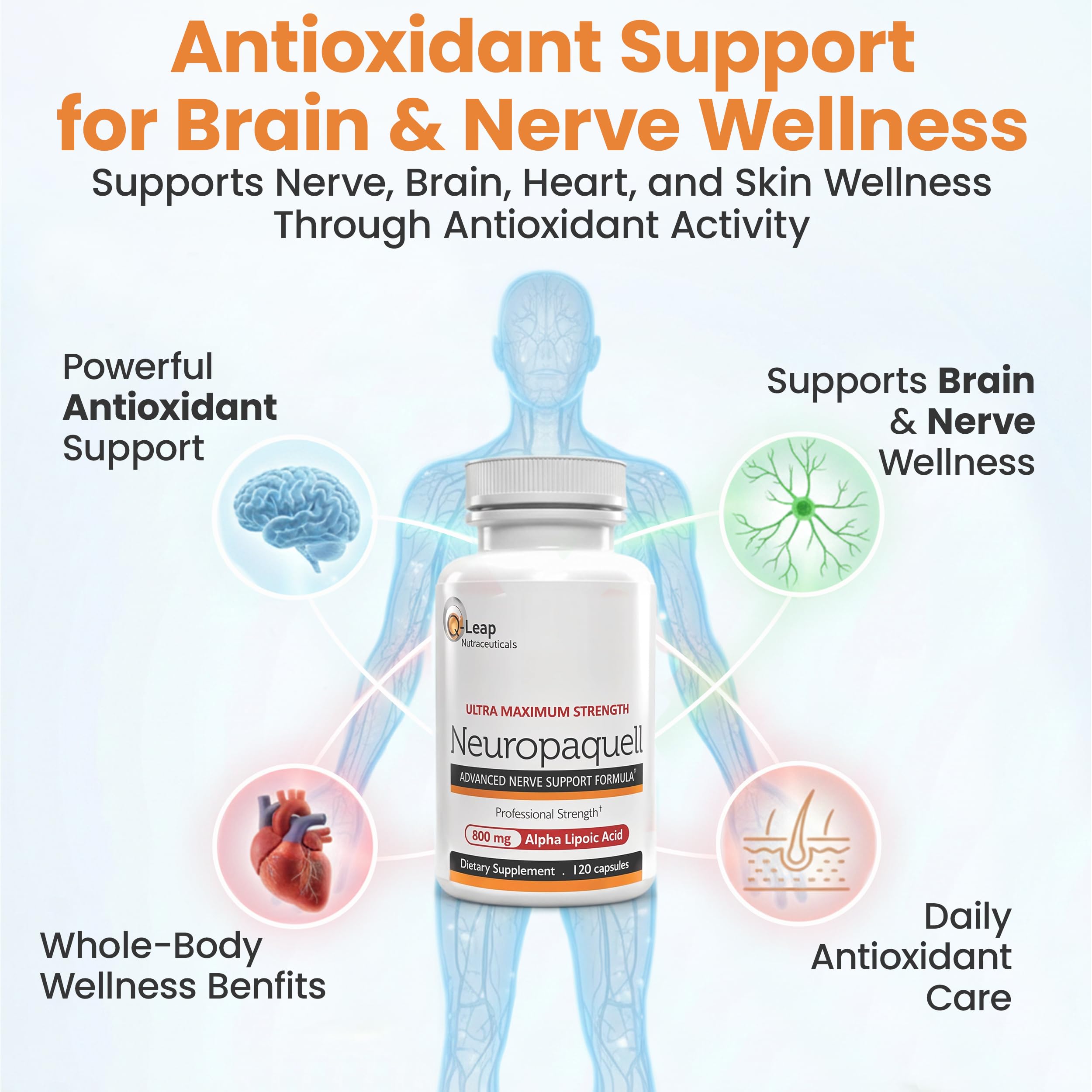 Platinum Health Alpha Lipoic Acid for Neuropathy Nerve Pain Support, Supplement, B Vitamins, L Arginine, All Natural Maximum Strength Neuropaquell for Discomfort in Feet, Hand, Toes,120 Capsules,800mg Platinum Health Au supplements