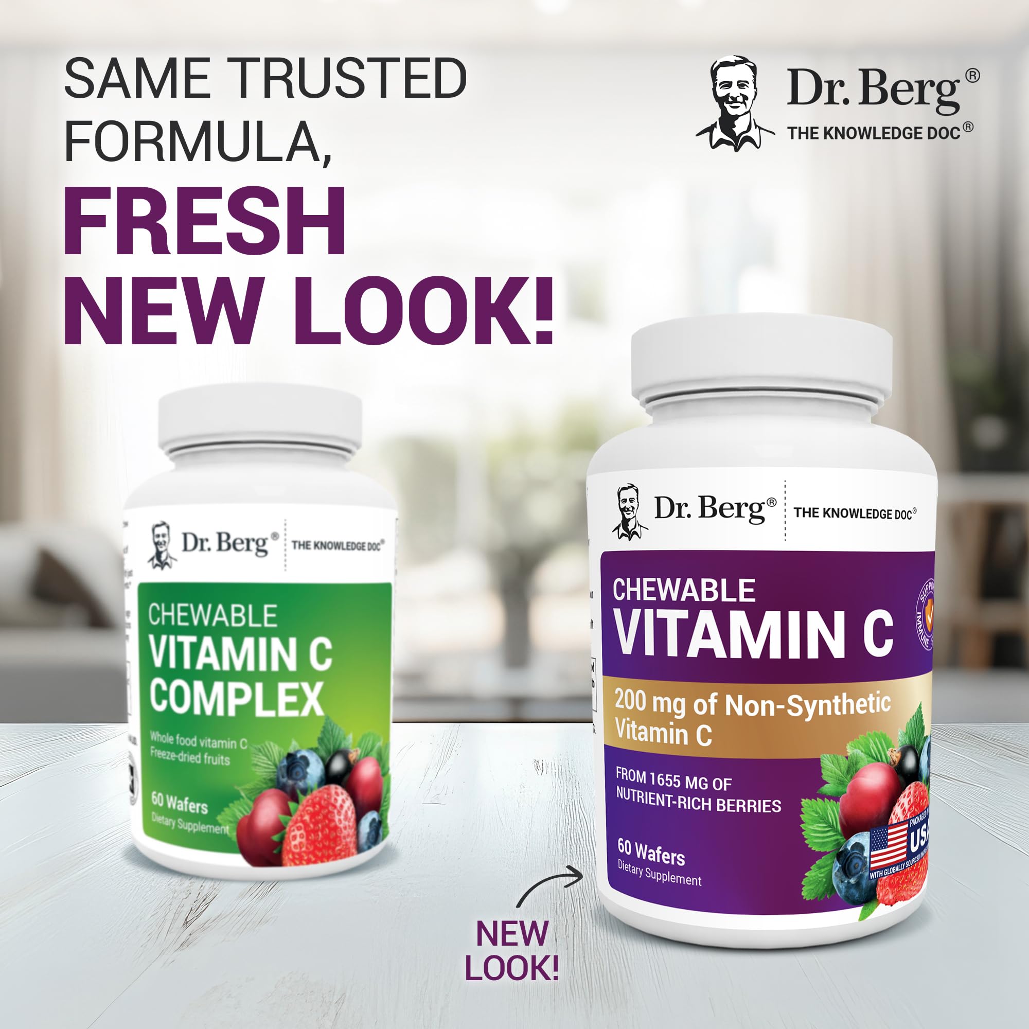 Dr. Berg Chewable Vitamin C Complex - Made with Organic, Non-GMO Berries - 60 Delicious Wafers Dr. Berg Nutritionals Au supplements