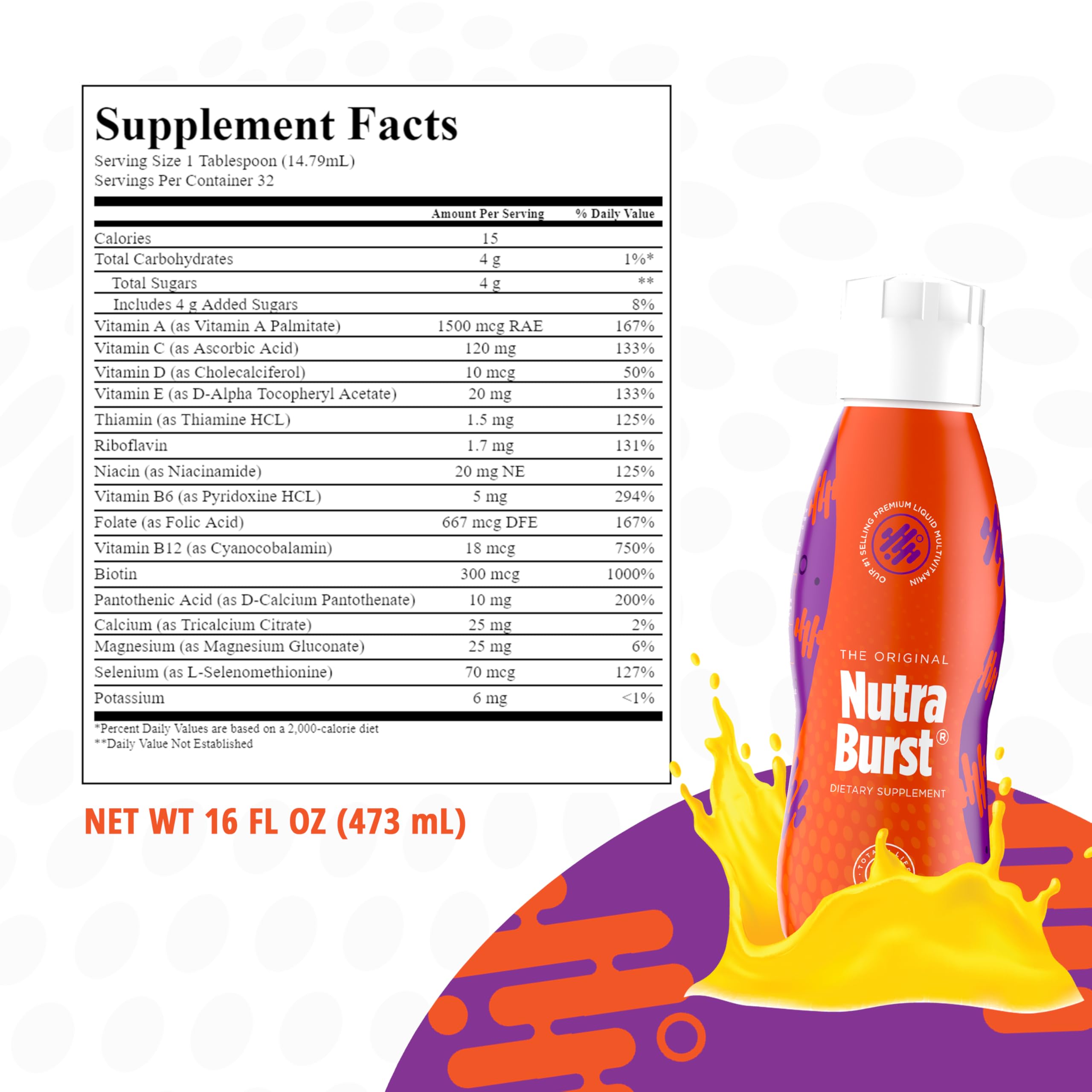 NutraBurst - Liquid Multivitamin, Daily Nutritional Support, Packed with Essential Vitamins and Minerals, 16 fl. oz NUTRA BURST Au supplements