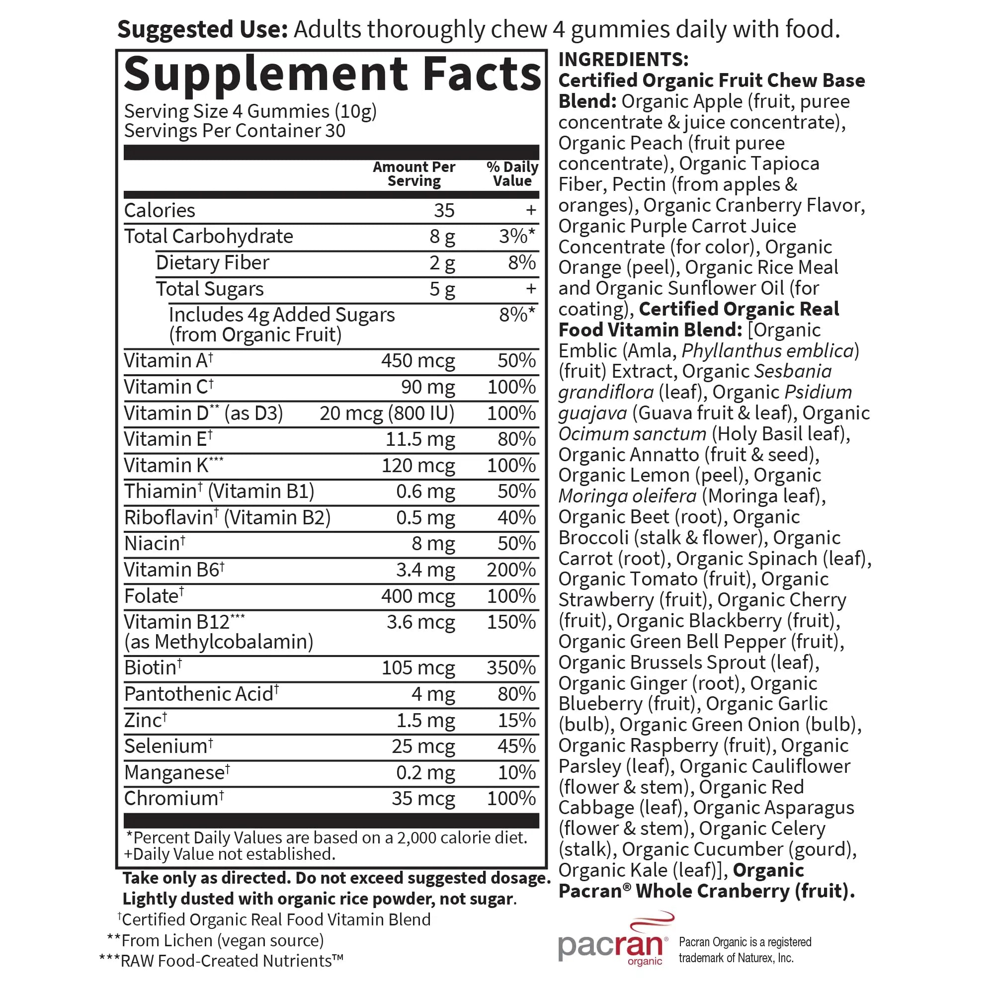 Garden of Life Organics Women's Gummy Vitamins - Berry - Certified Organic, Non-GMO, Vegan, Kosher Complete Multi Garden of Life Au supplements