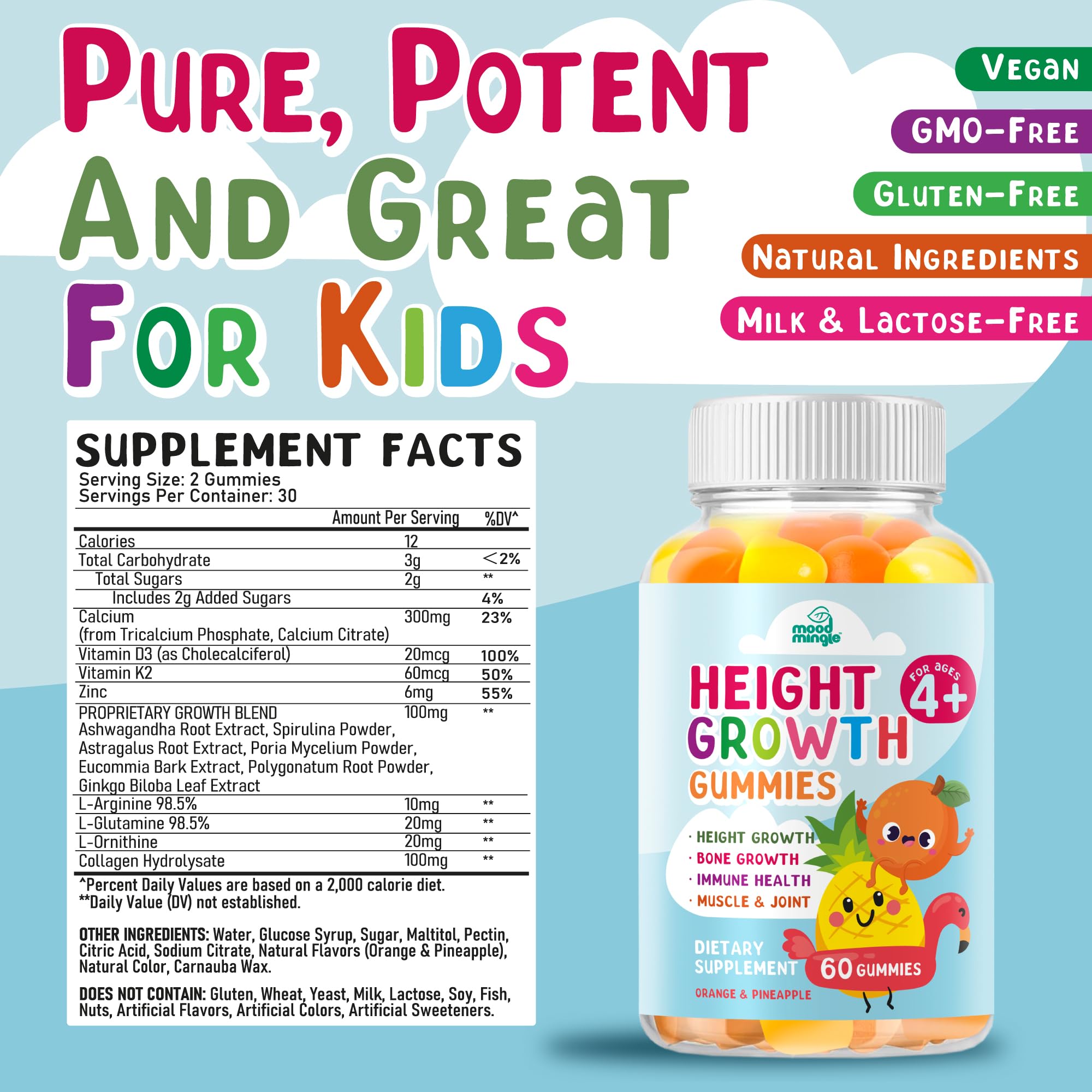 Height Growth Gummies Supplement - Kids Teens Height Increaser Maximizer Grow Taller Vitamins Mood Mingle Au supplements