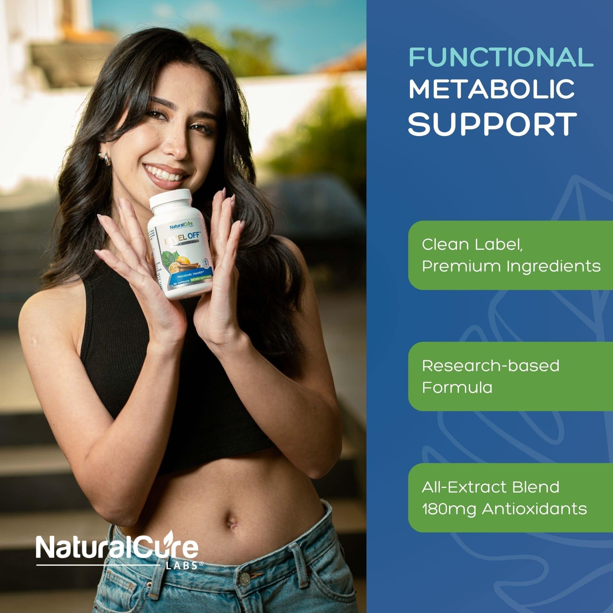 Natural Cure Labs Level Off Anti Spike Formula Glucose Supplement – Capsules for Metabolic Health, Helps Moderate Glucose Spikes, Vegan, Non-GMO, Gluten Free (120 Count (Pack of 1)) Natural Cure Labs Au supplements