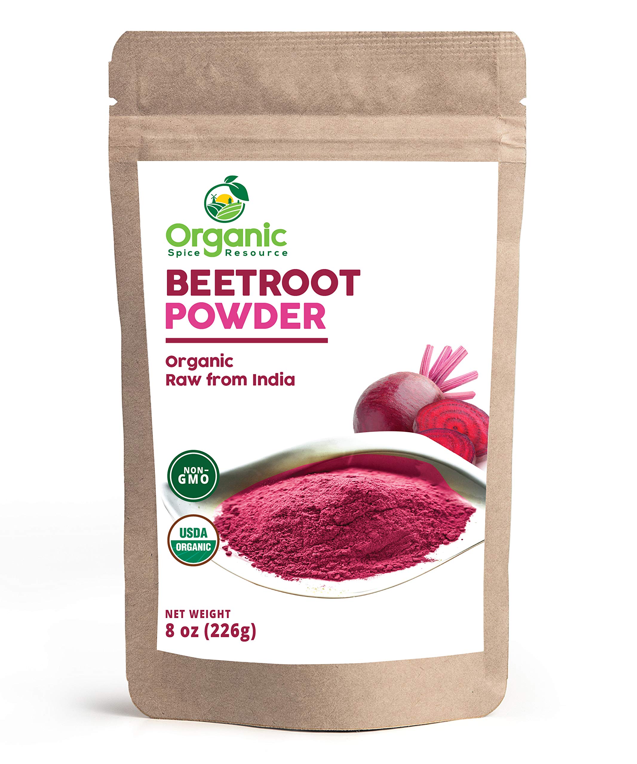 Organic Beet Root Powder | 8 oz or 226g | USDA Organic Approved, Raw and Non GMO Organic Spice Resource Au supplements