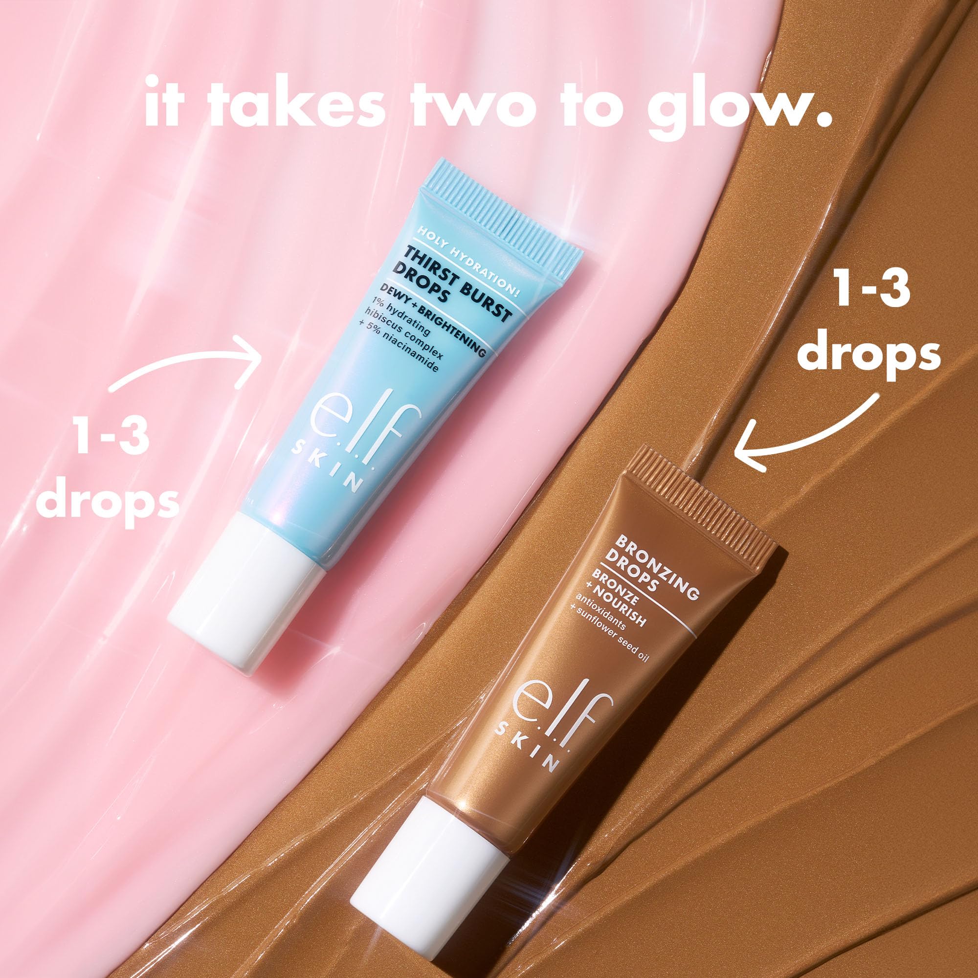 e.l.f. SKIN The Hottest Drops Duo, Holy Hydration! Thirst Burst & Bronzing Skincare Set, For A Dewy, Sun-Kissed Look, Vegan & Cruelty-Free e.l.f. Au supplements