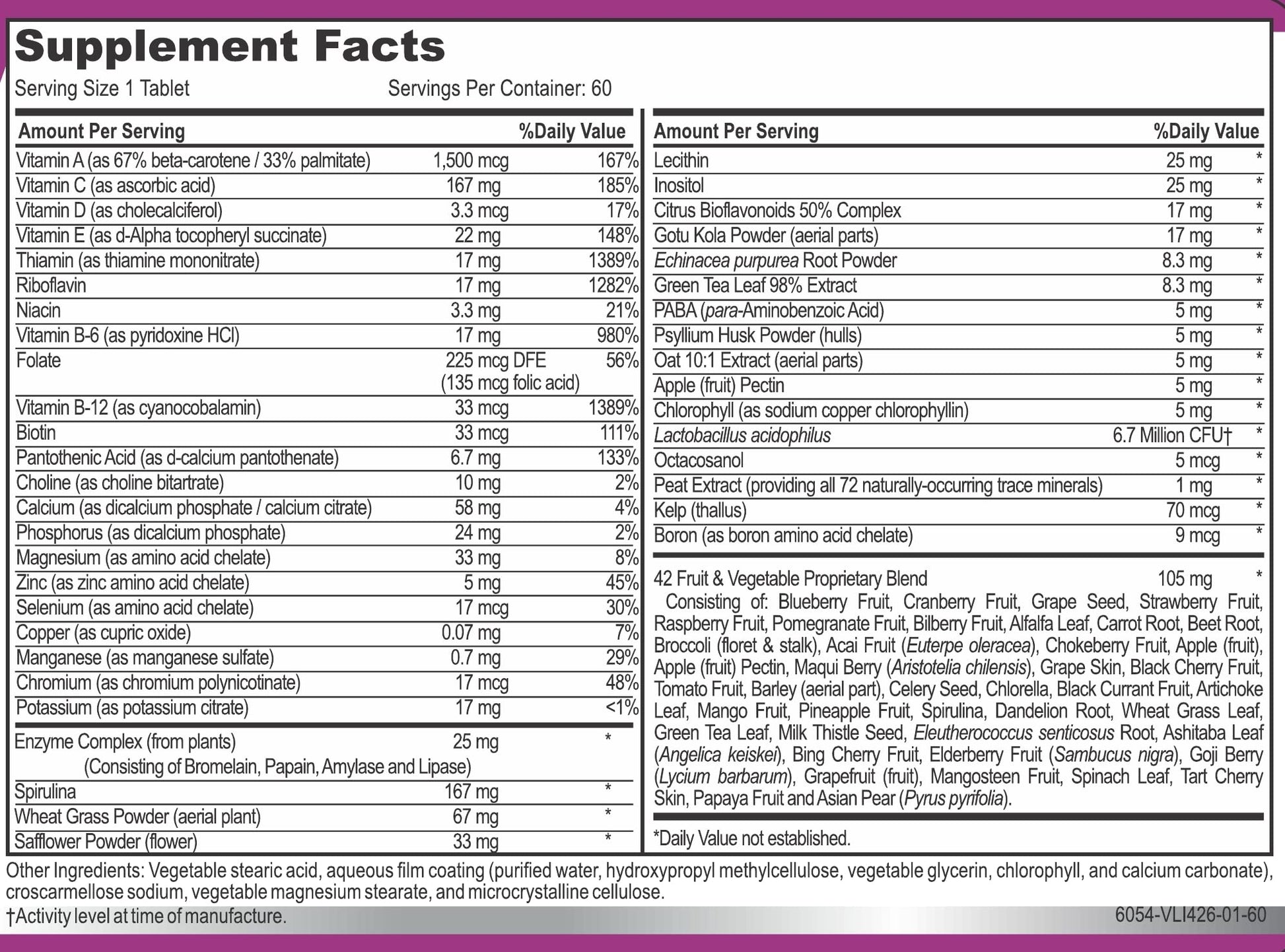 Hybrid Nutraceuticals MiracleMulti Women Multivitamin with Probiotics, Biotin, Folic Acid, Enzymes + Fruit & Vegetable Blend - Immune Support, Heart Health, Energy: 60 Servings (Non-GMO) Hybrid Nutraceuticals Au supplements