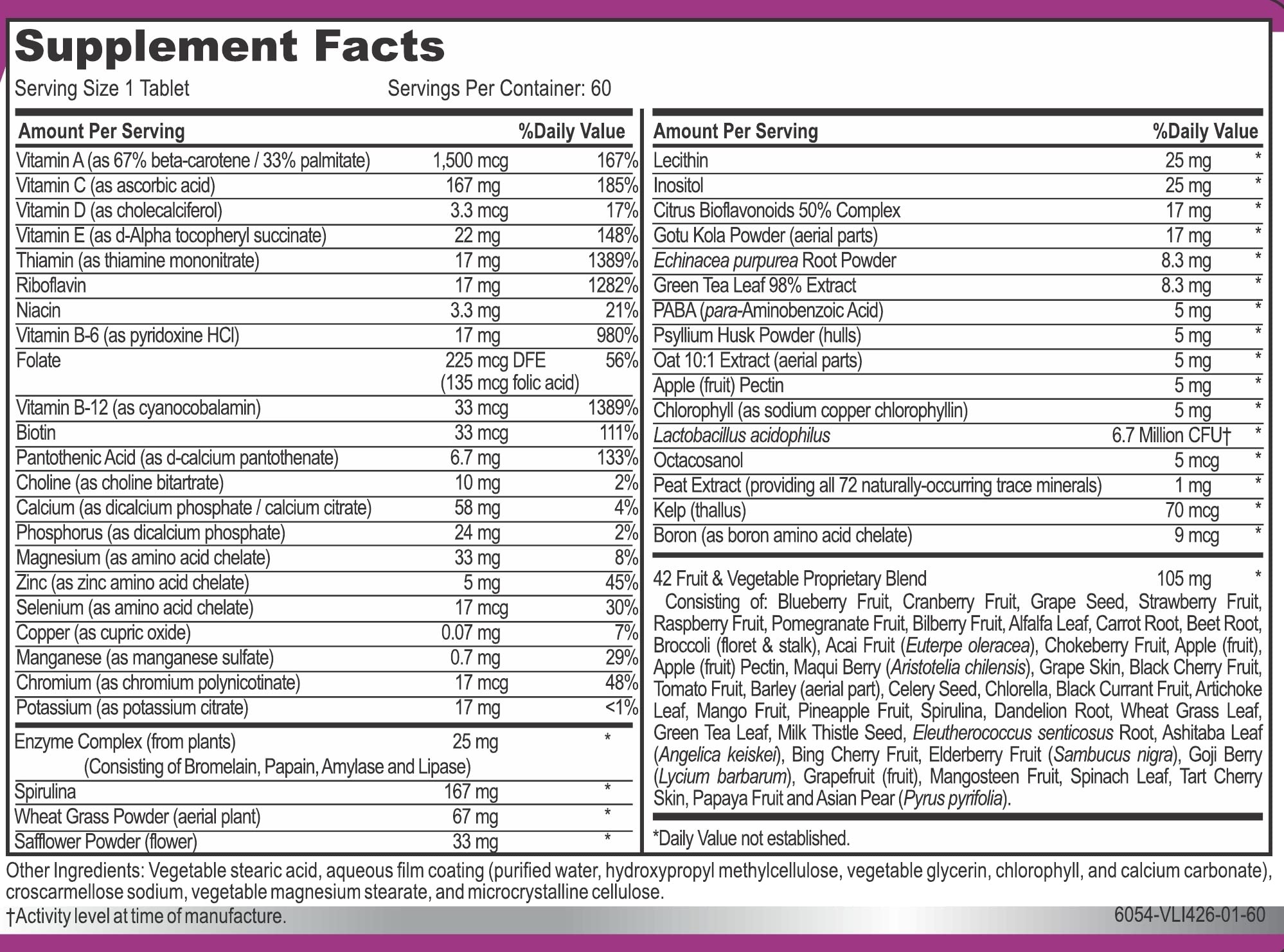 Hybrid Nutraceuticals MiracleMulti Women Multivitamin with Probiotics, Biotin, Folic Acid, Enzymes + Fruit & Vegetable Blend - Immune Support, Heart Health, Energy: 60 Servings (Non-GMO) Hybrid Nutraceuticals Au supplements