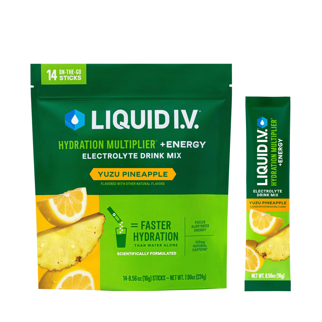 Liquid I.V.® Hydration Multiplier +Energy - Yuzu Pineapple | Electrolyte Powder Drink Mix | 1 Pack (14 Servings) Liquid I.V. Au supplements
