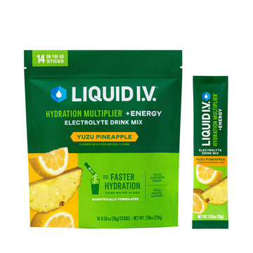Liquid I.V.® Hydration Multiplier +Energy - Yuzu Pineapple | Electrolyte Powder Drink Mix | 1 Pack (14 Servings) Liquid I.V. Au supplements